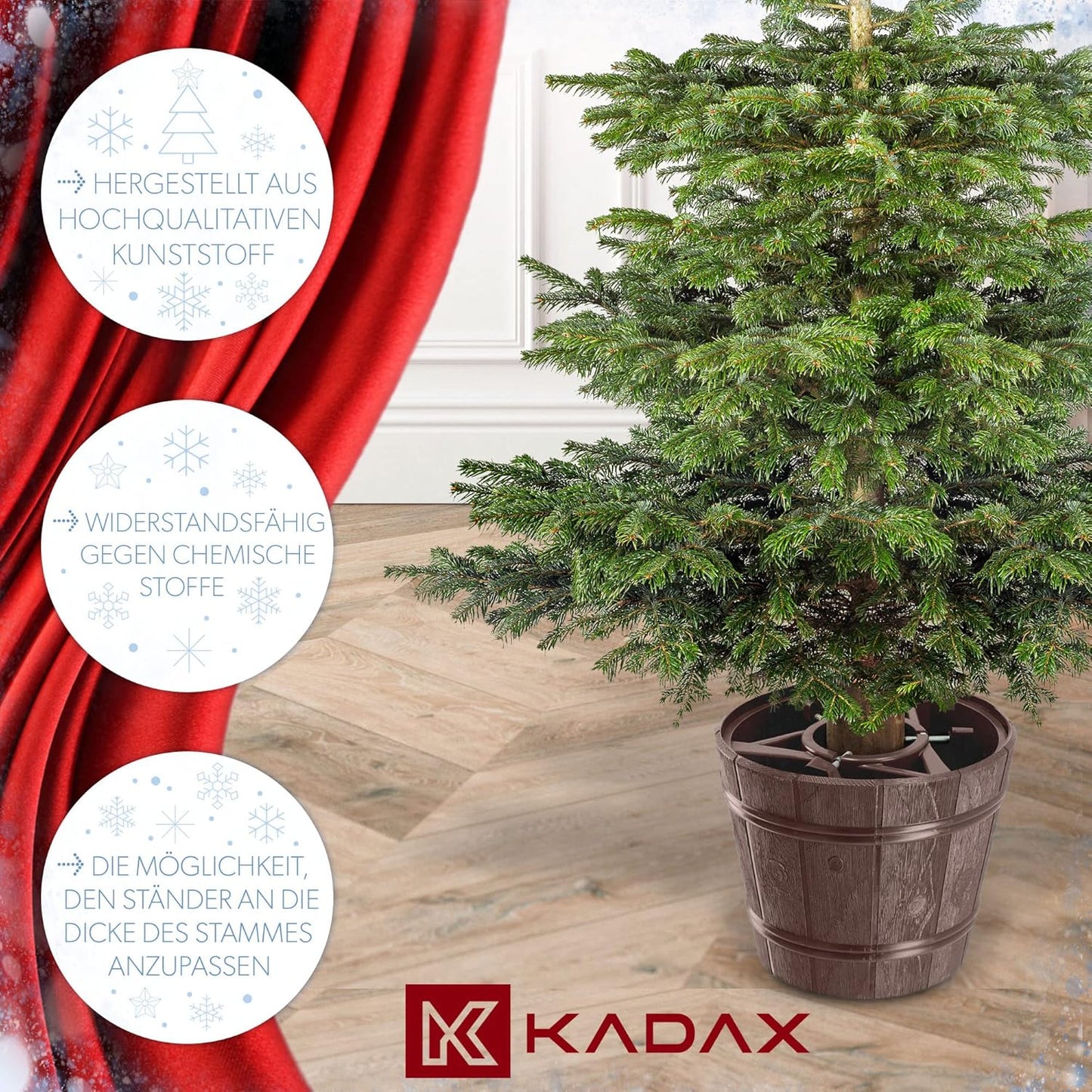 Weihnachtsbaumständer, Baumhöhe bis 280cm /Braun