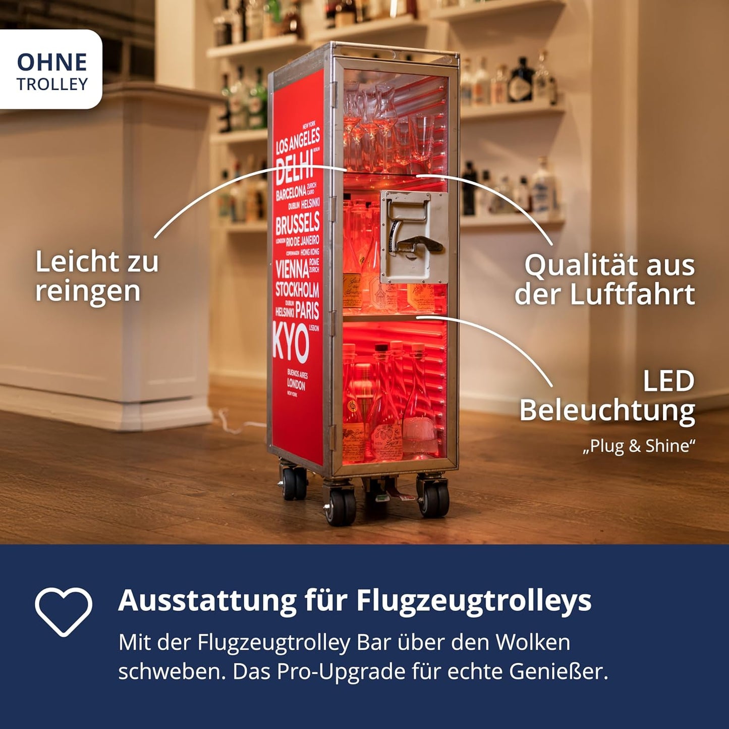 Ausstattungspaket für Airline Trolleys KSSU-Norm, Aluminium KSSU