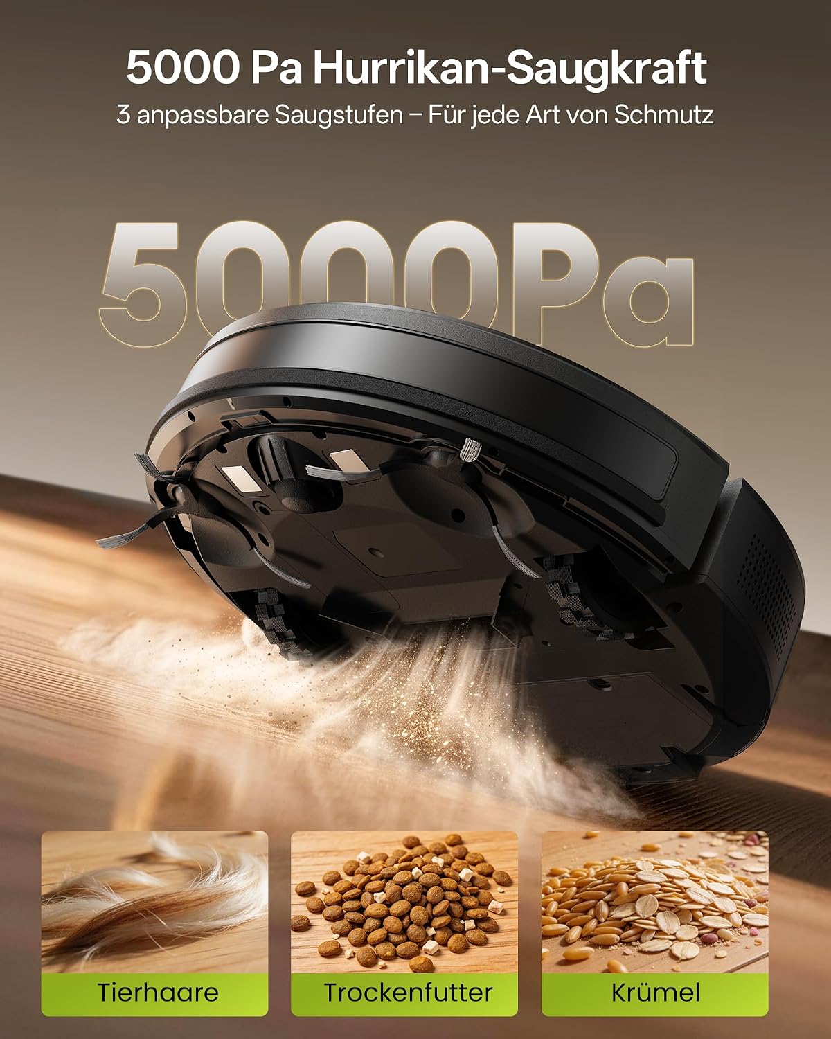 W8 Saugroboter mit Wischfunktion, Schwarzes Gold