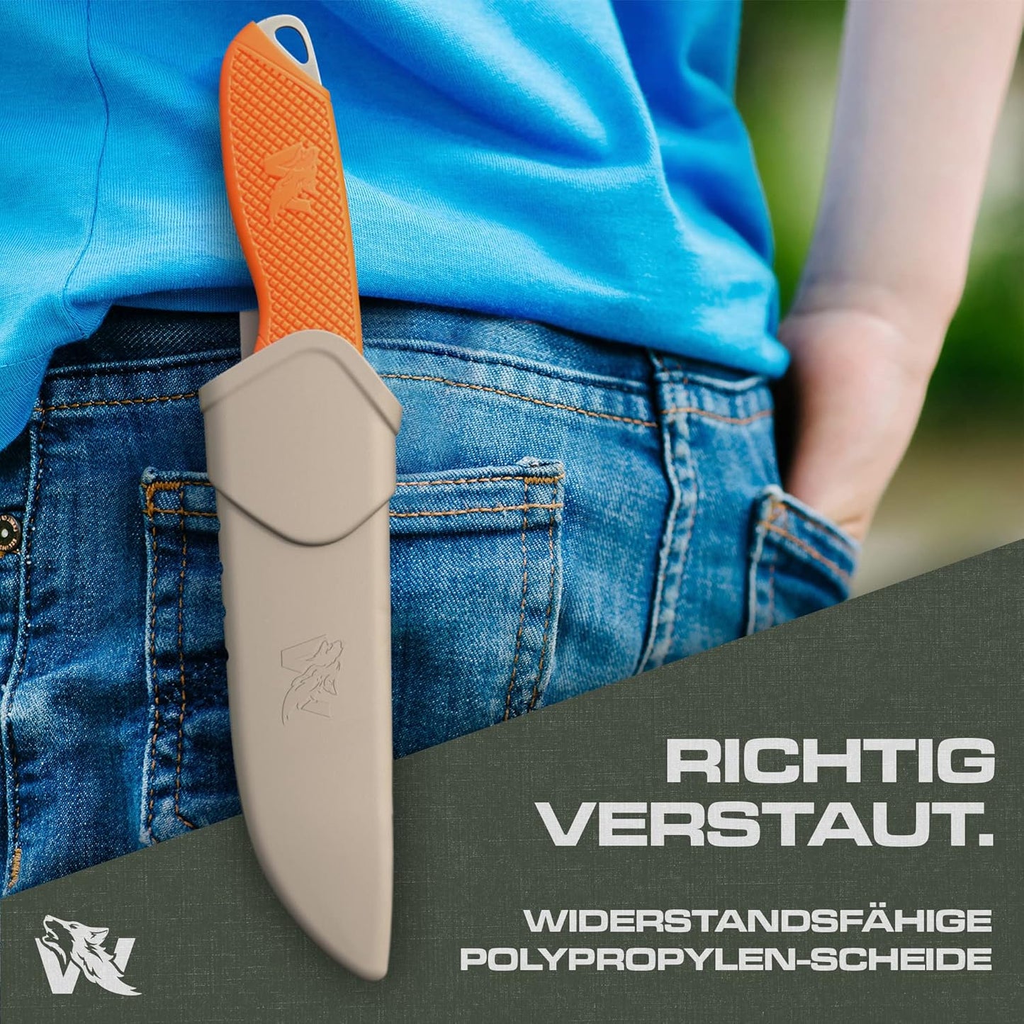 Kinder-Schnitzmesser, Orange Ohne Feuerstarter
