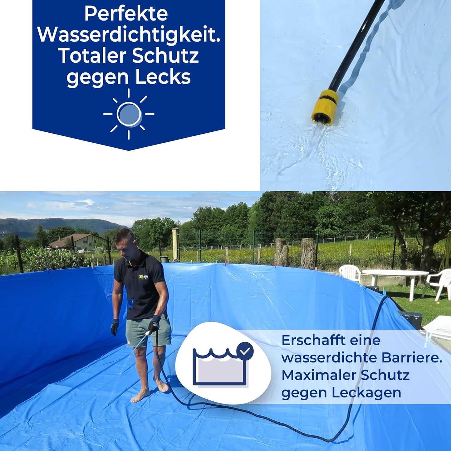 Poolfolie für ovale Pools, 730 x 375 x 120 cm