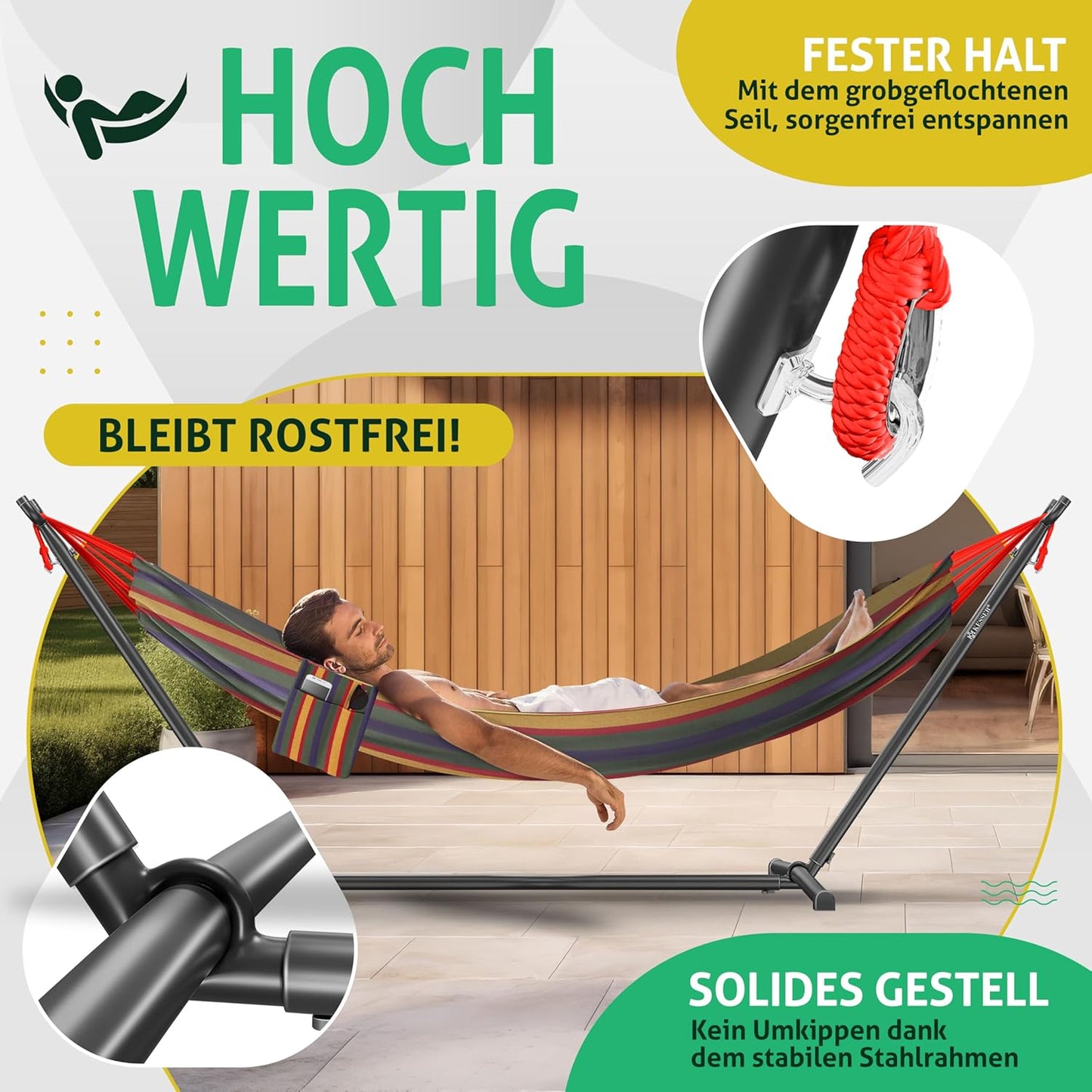 Hängematte mit Gestell, Bunt