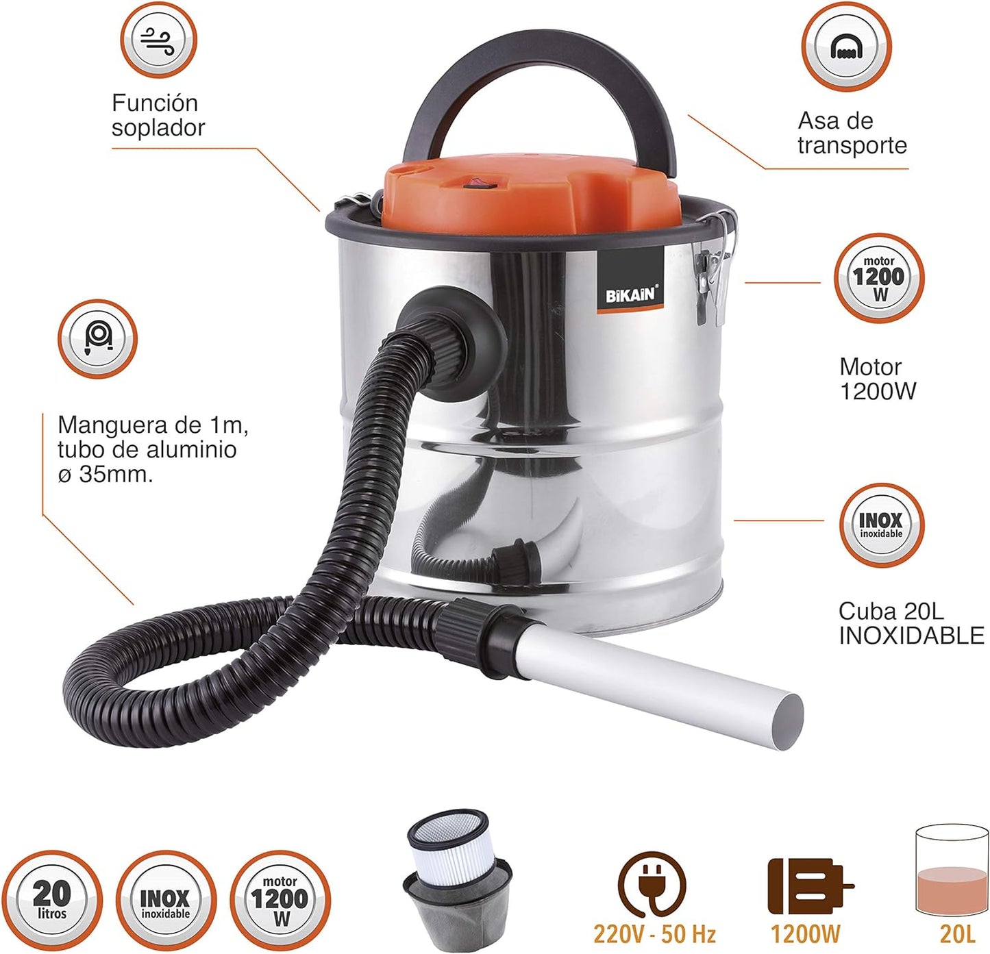 Di1200inox – Aschesauger