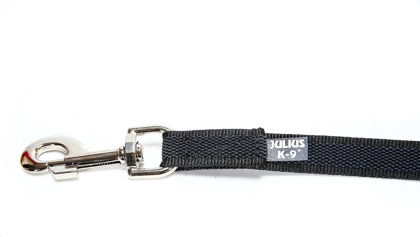 Color & Gray - gumierte Hundeleine mit Schlaufe, 10 m, Schwarz-Grau 20 mm x 10 m (mit Schlaufe)