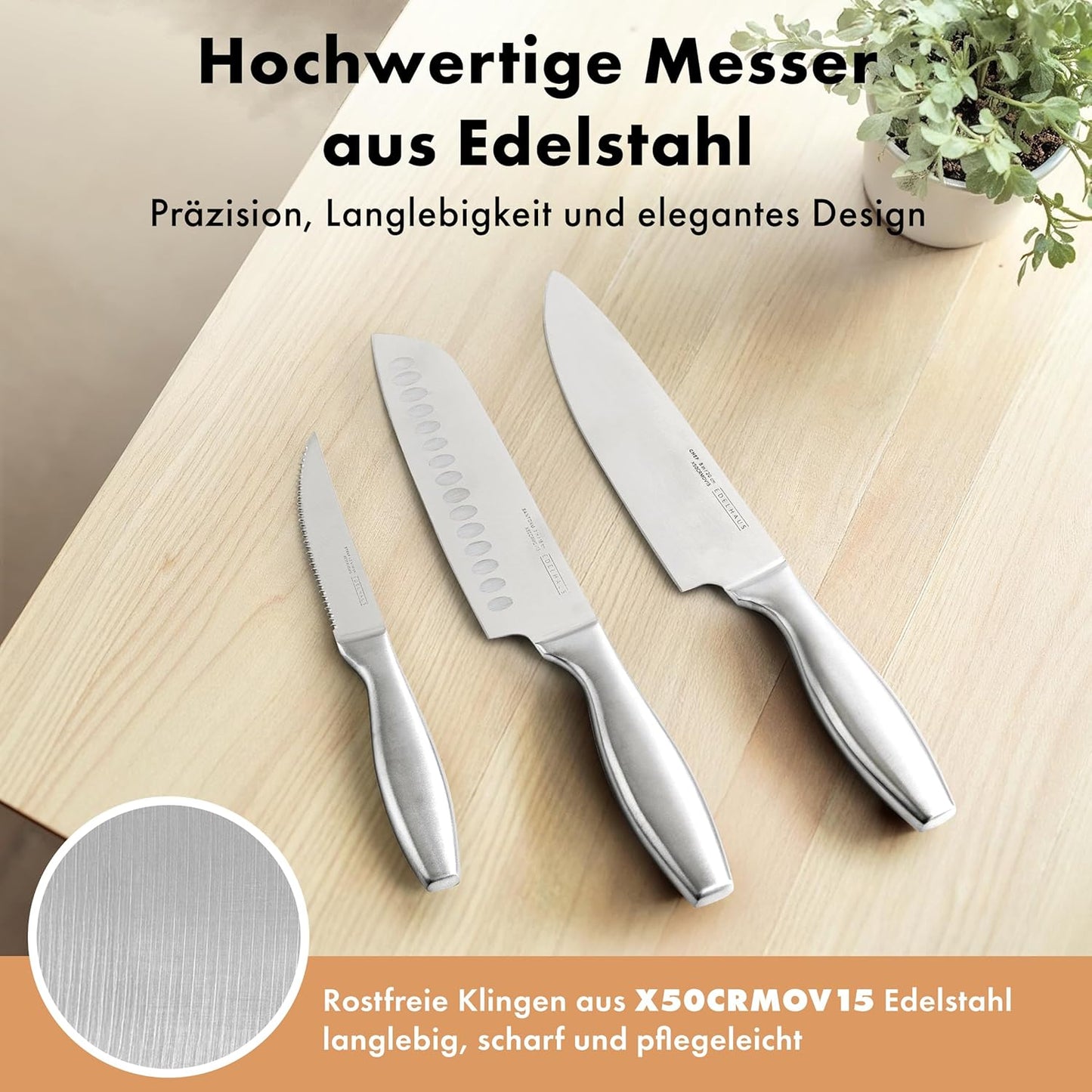Profi Messerblock-Set mit integriertem Schärfer