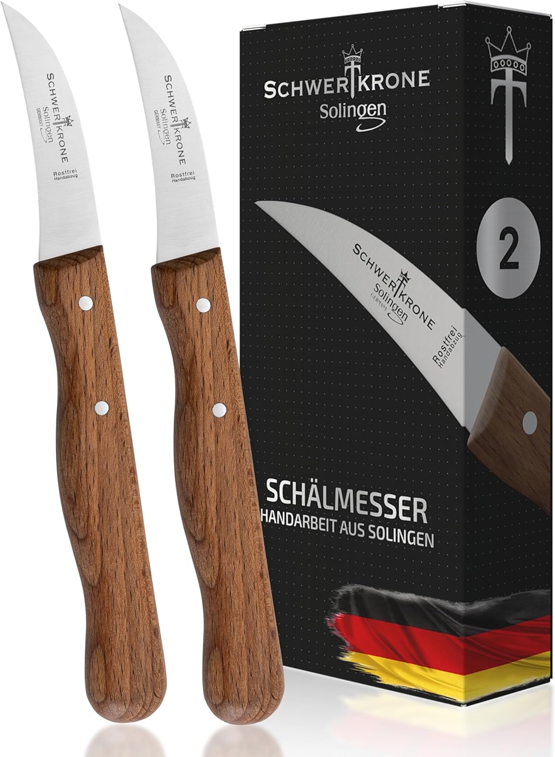 2er-Set Gemüsemesser, 2 2,5" gebogen
