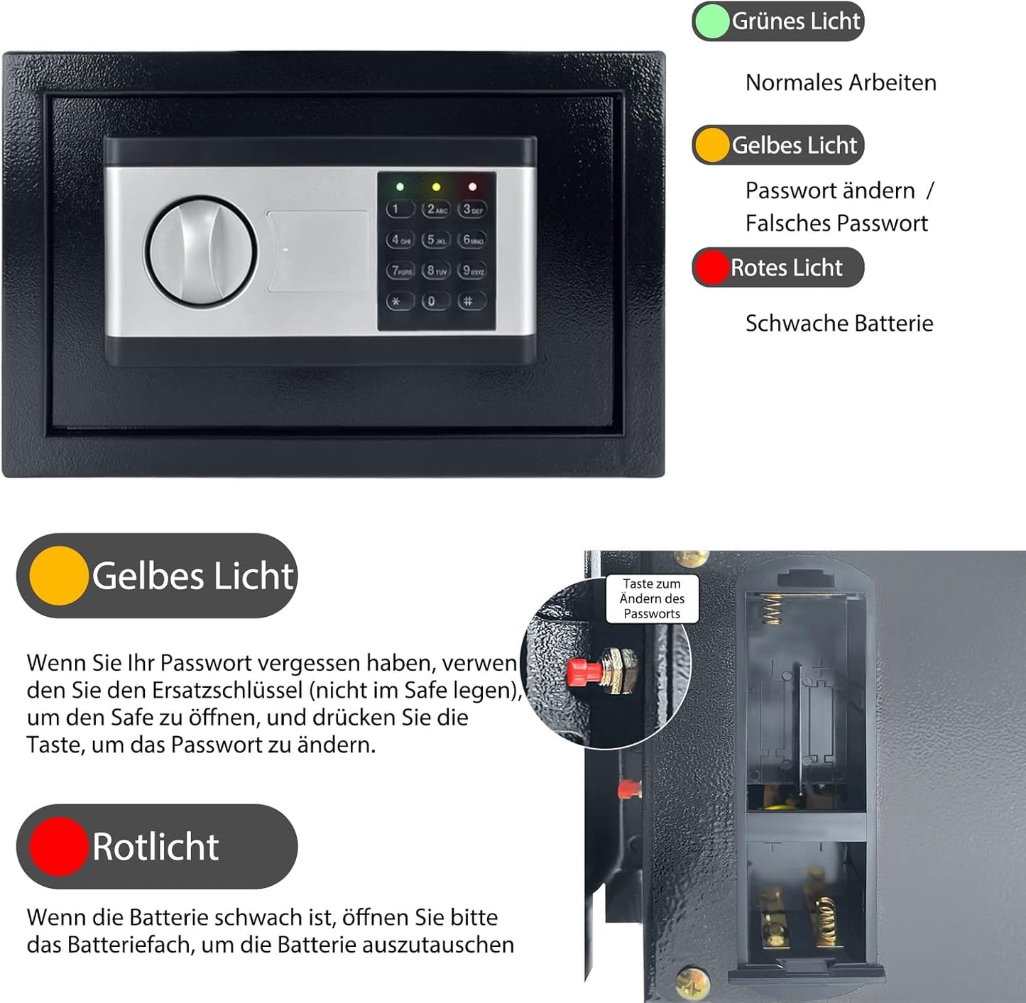 Elektronischer Möbeltresor, S, 12L