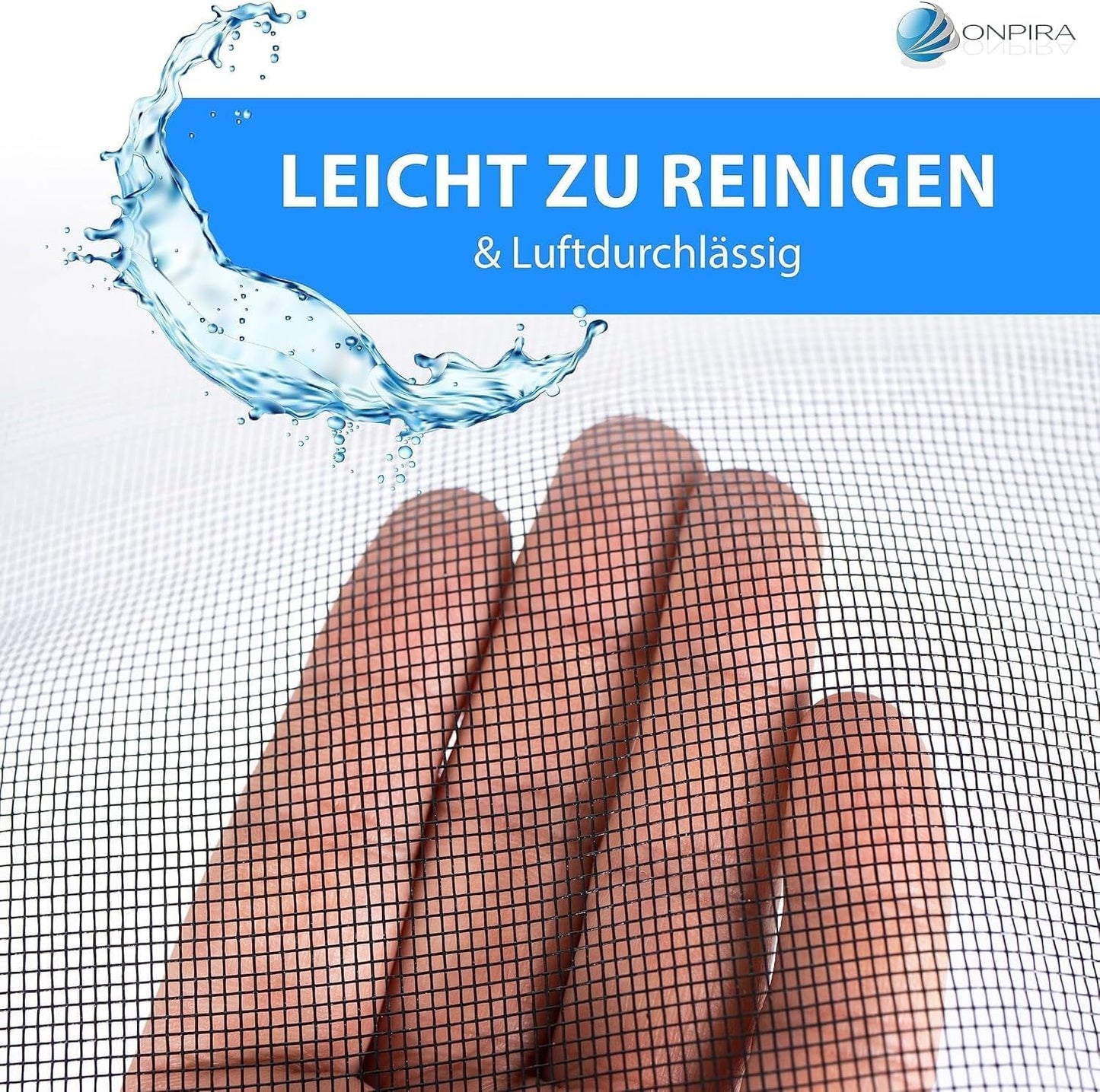 Fliegennetz Meterware 150cm x 10m UV-beständig, Schwarz 150cm x 10m