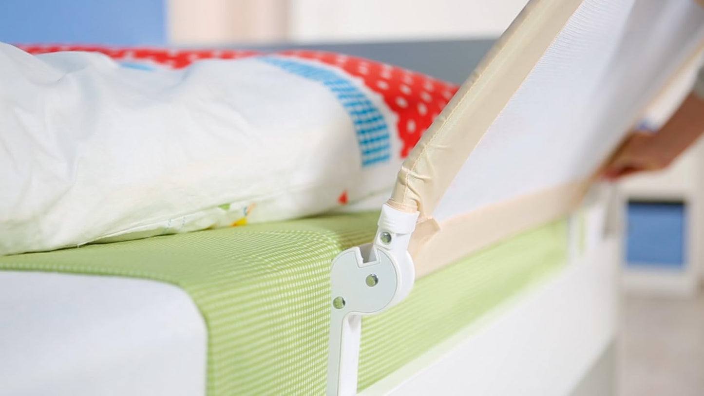Klappbares Bettschutzgitter Klipp-Klapp, Beige, 135x40 cm