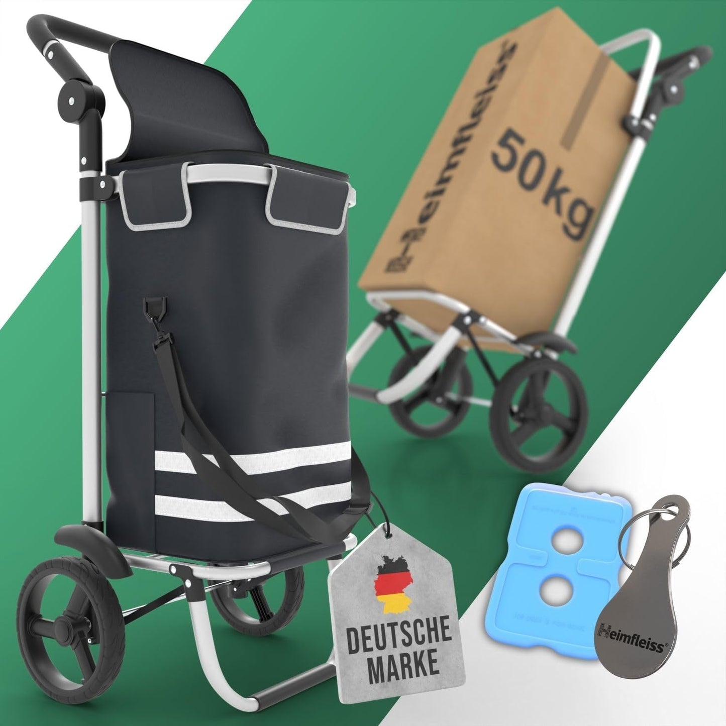 3-in-1 klappbar mit Kühlfach, Schwarz 56L