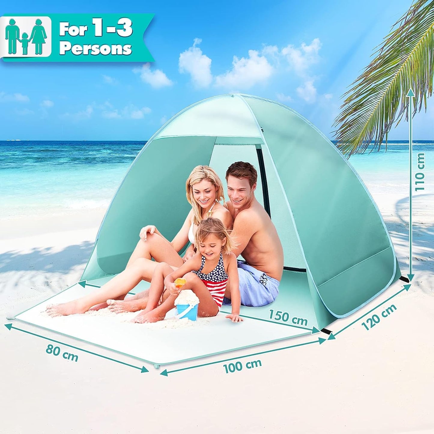 Pop-up Strandmuschel, Grün