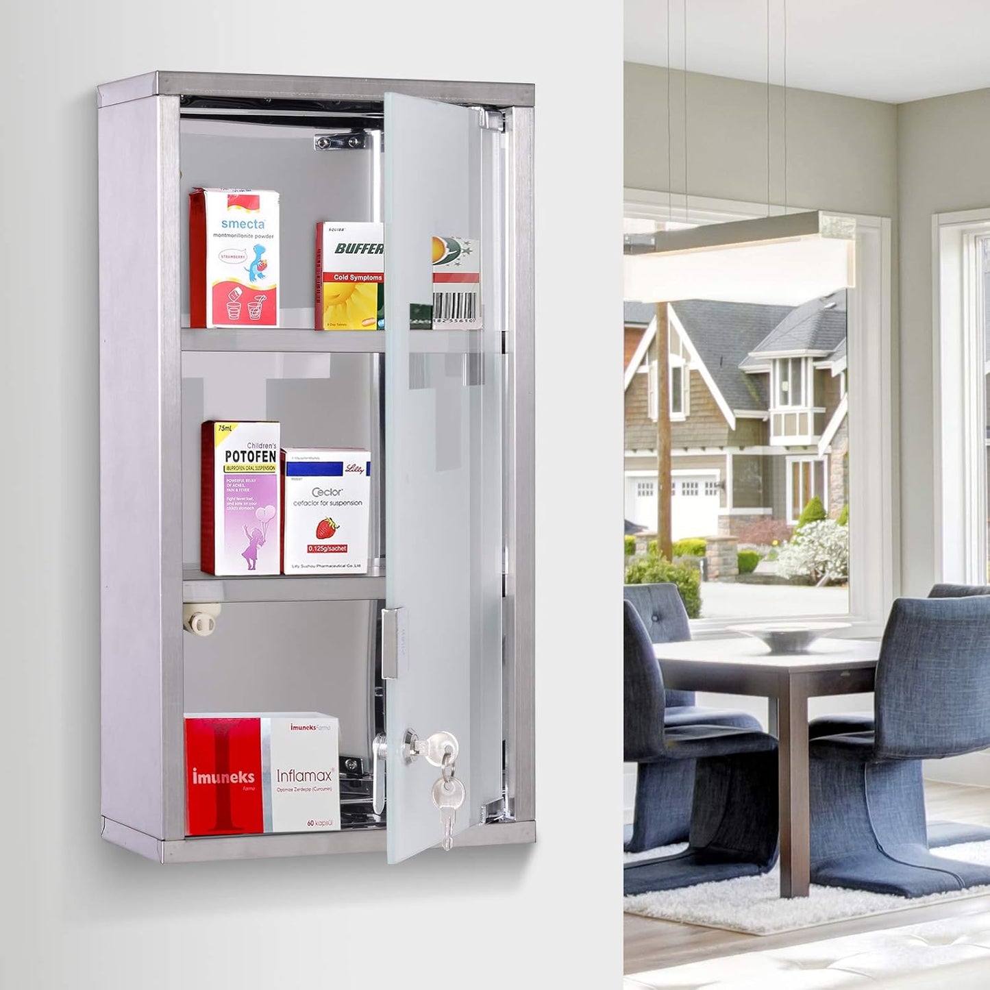 Abschliessbarer Medizinschrank