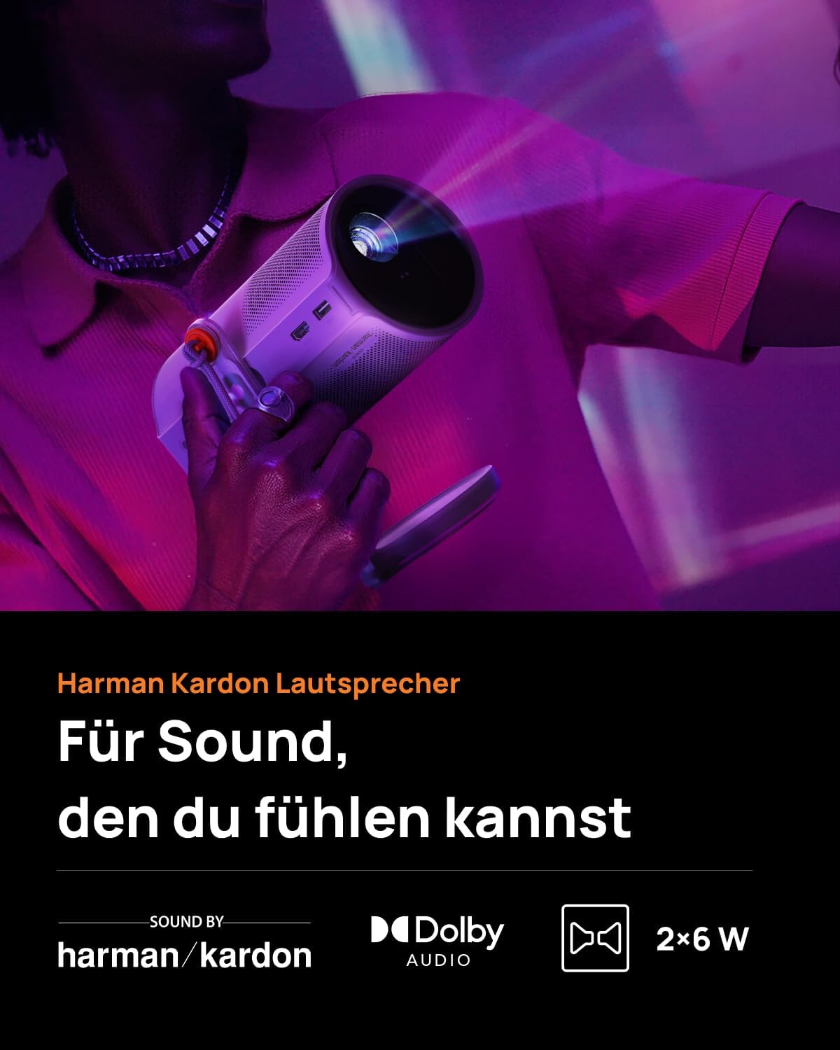 MoGo 4 Laser Handy Beamer mit Akku und 360° Ständer, MoGo 4 Laser