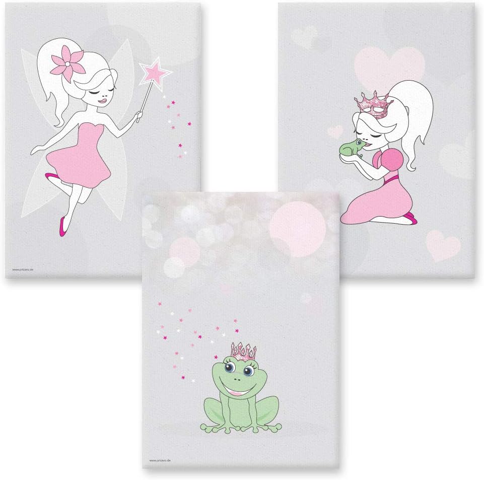 3-teiliges Leinwandbild-Set Wunschfee