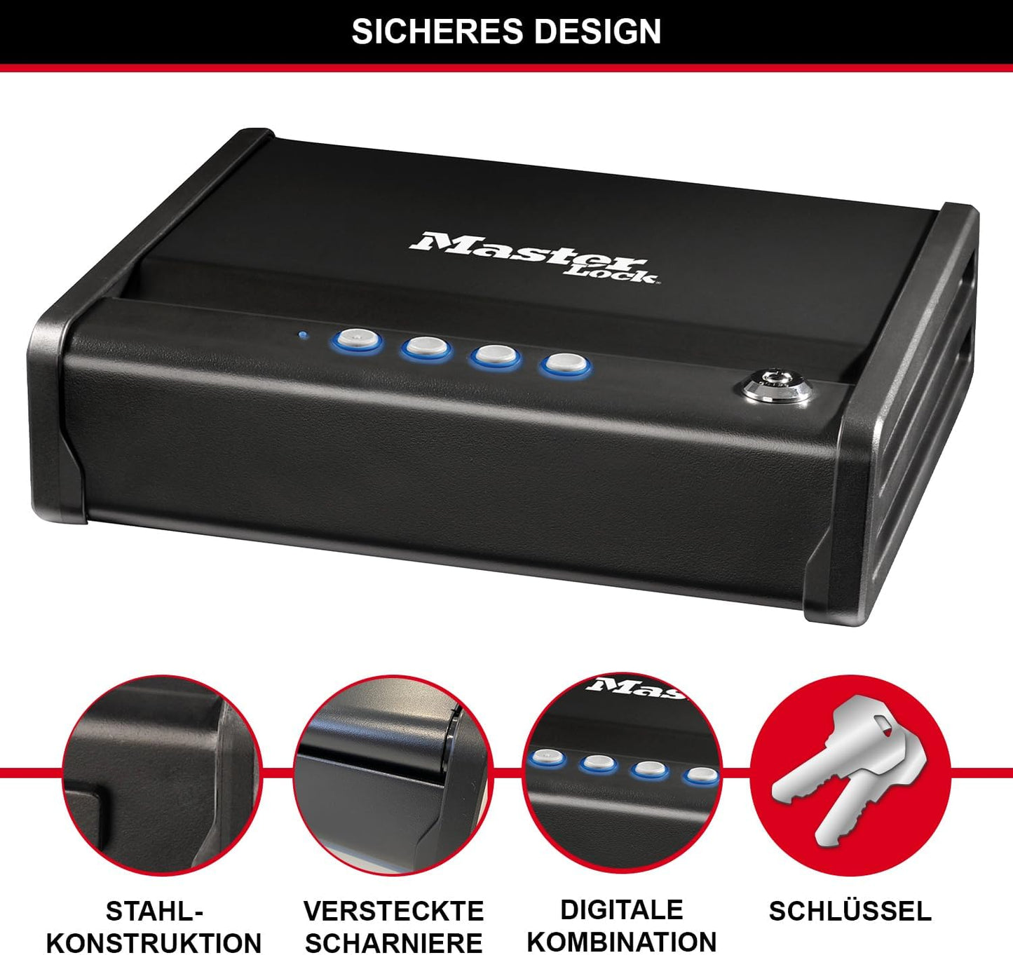 Kompakttresor MLD08E, Schlüssel + Kombi