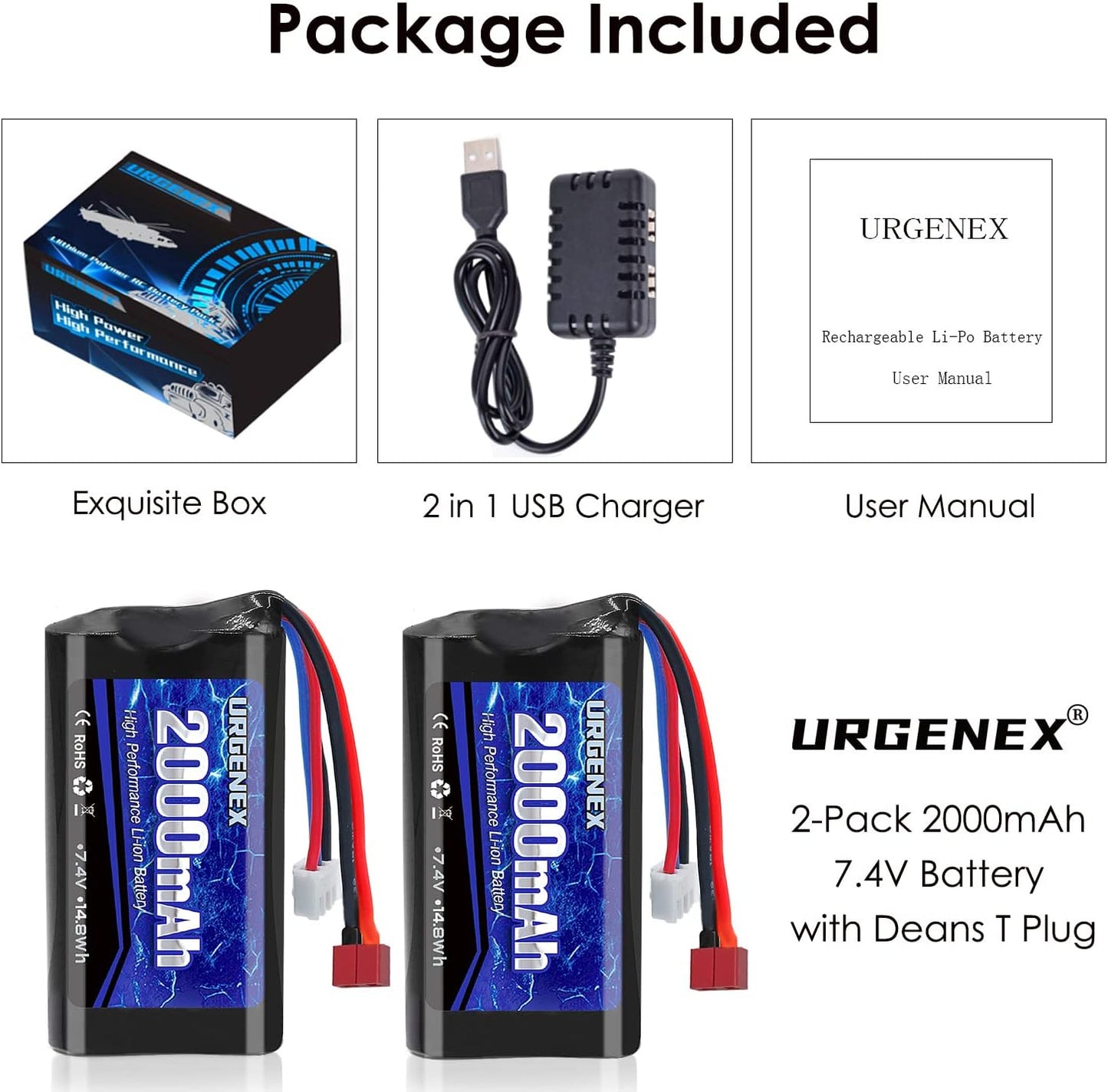 RC 7.4 V Li-Ion Akku 2000 mAh