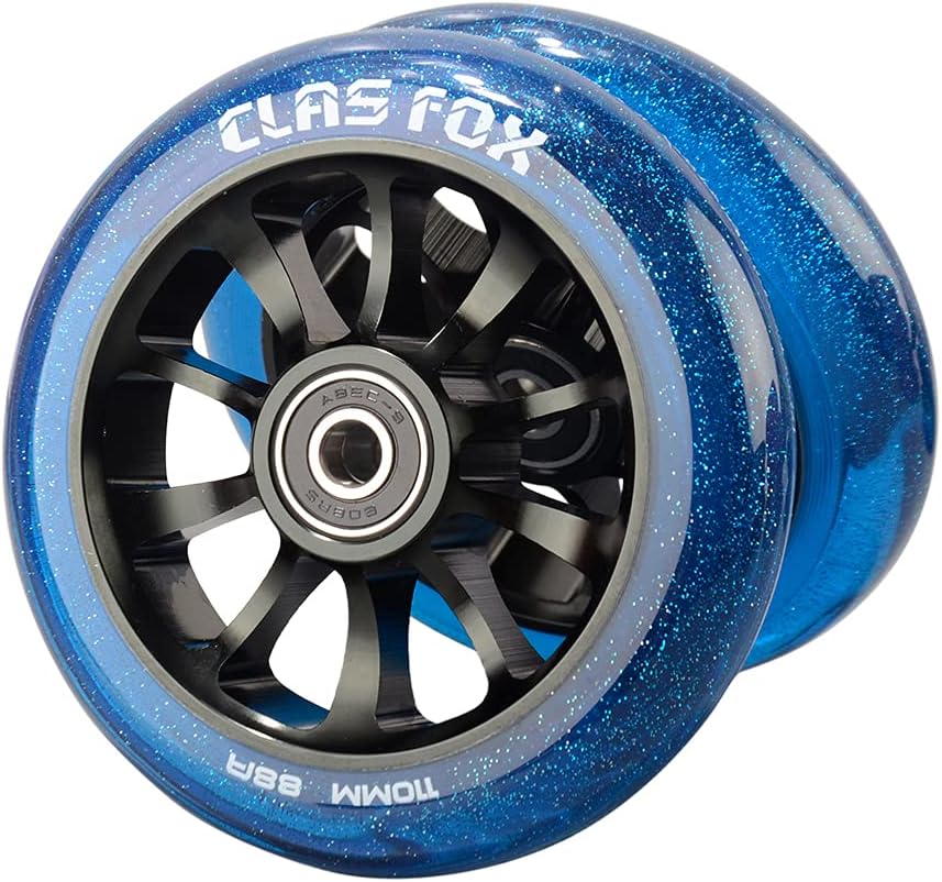 Stunt Scooter Rollen-Set mit ABEC-9 Kugellager (2 Stück), Transparent Blau