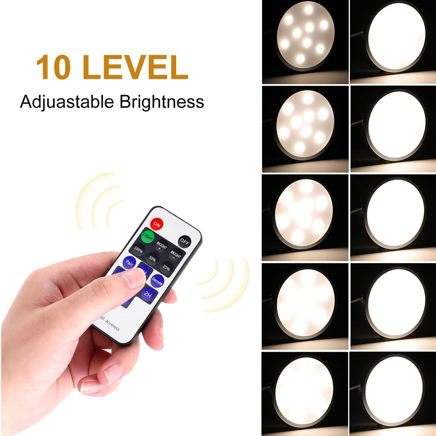 6-er Set LED-Unterbauleuchte mit Fernbedienung, Neutralweiss 4000k 6 Stück