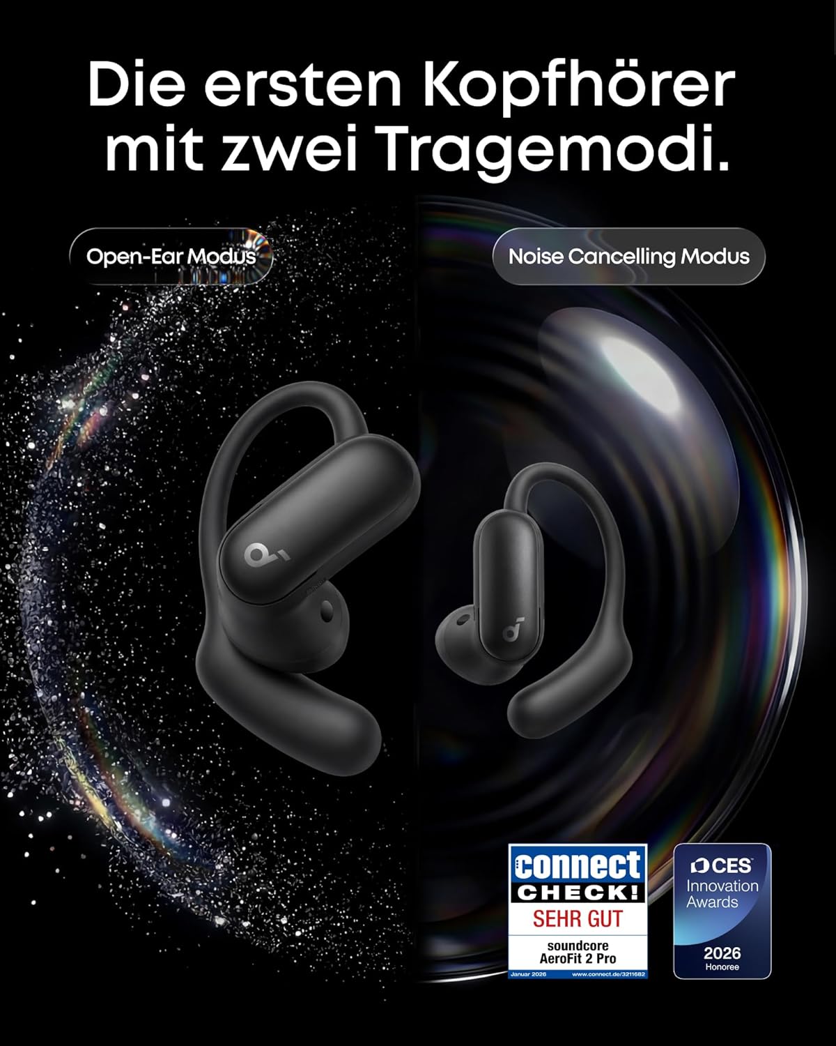 AeroFit 2 Pro Kopfhörer, Schwarz