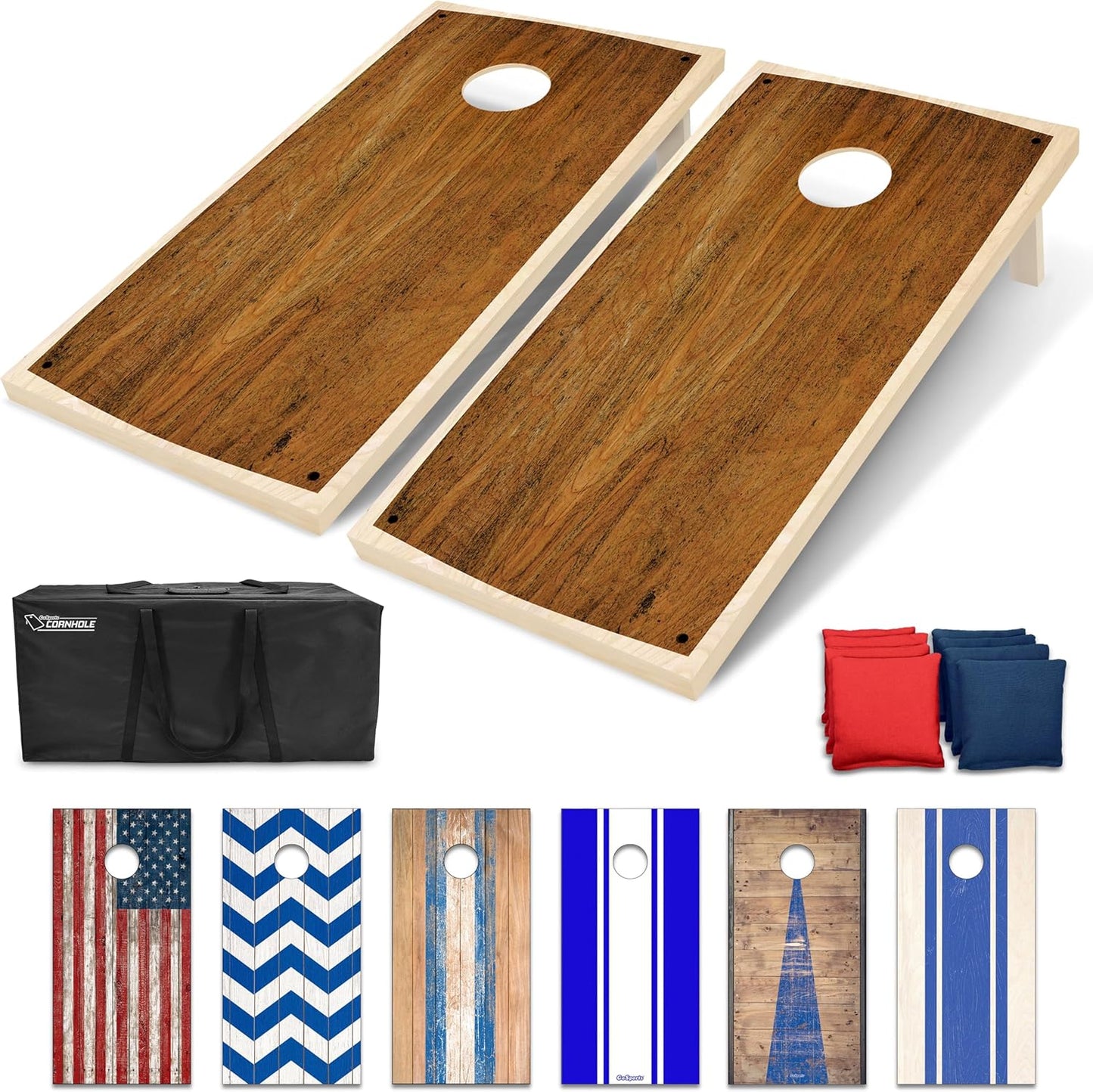 Cornhole Spiel-Set mit 8 Säcken und Tragetasche, Handwerker, 1,2 x 6,1 m