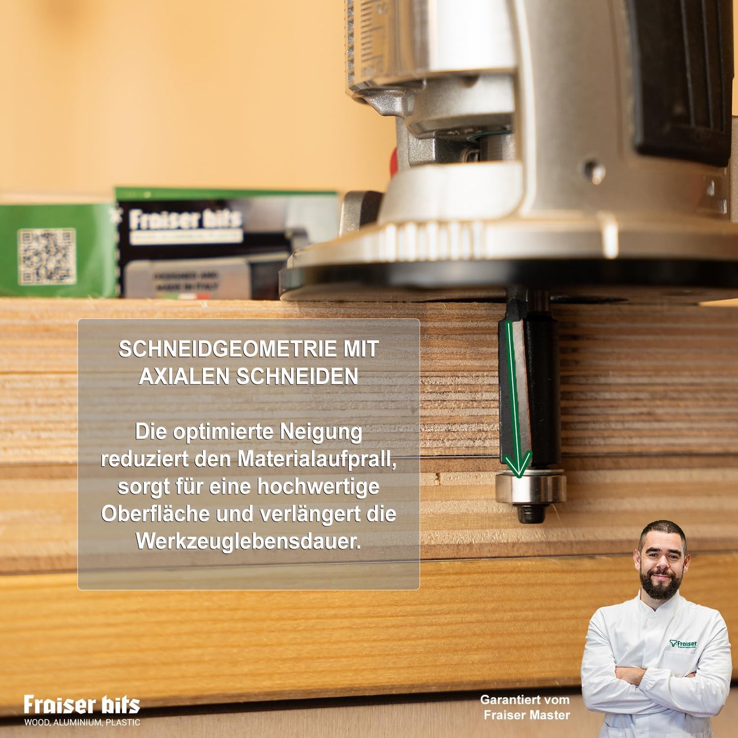Bündigfräser mit Kugellager für Oberfräse