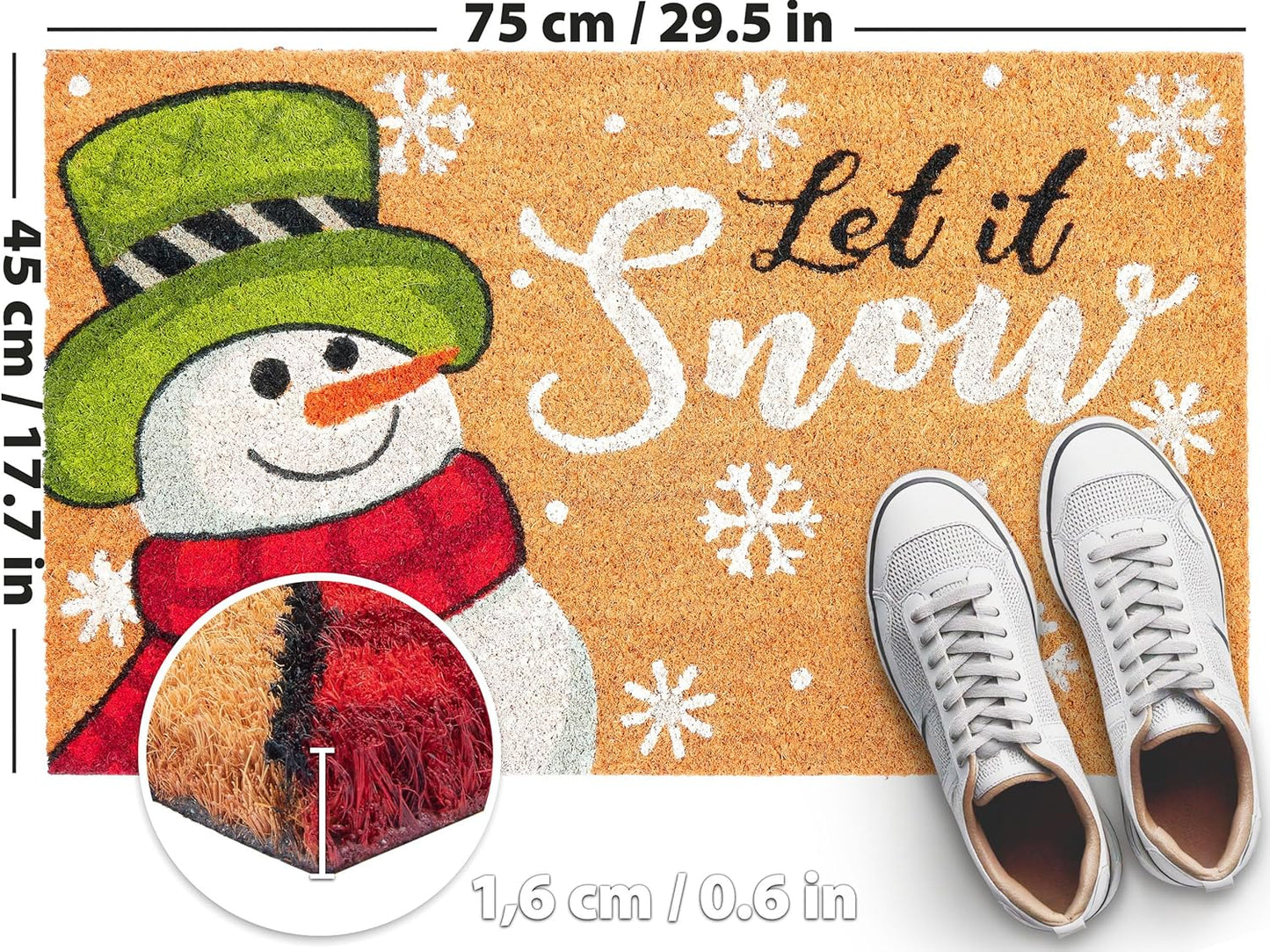 Weihnachtsfussmatte Let It Snow, Let It Snow - Schneemann
