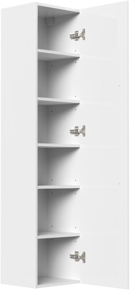 Hochglanz-Hochschrank, Weiss Hochglanz One Size