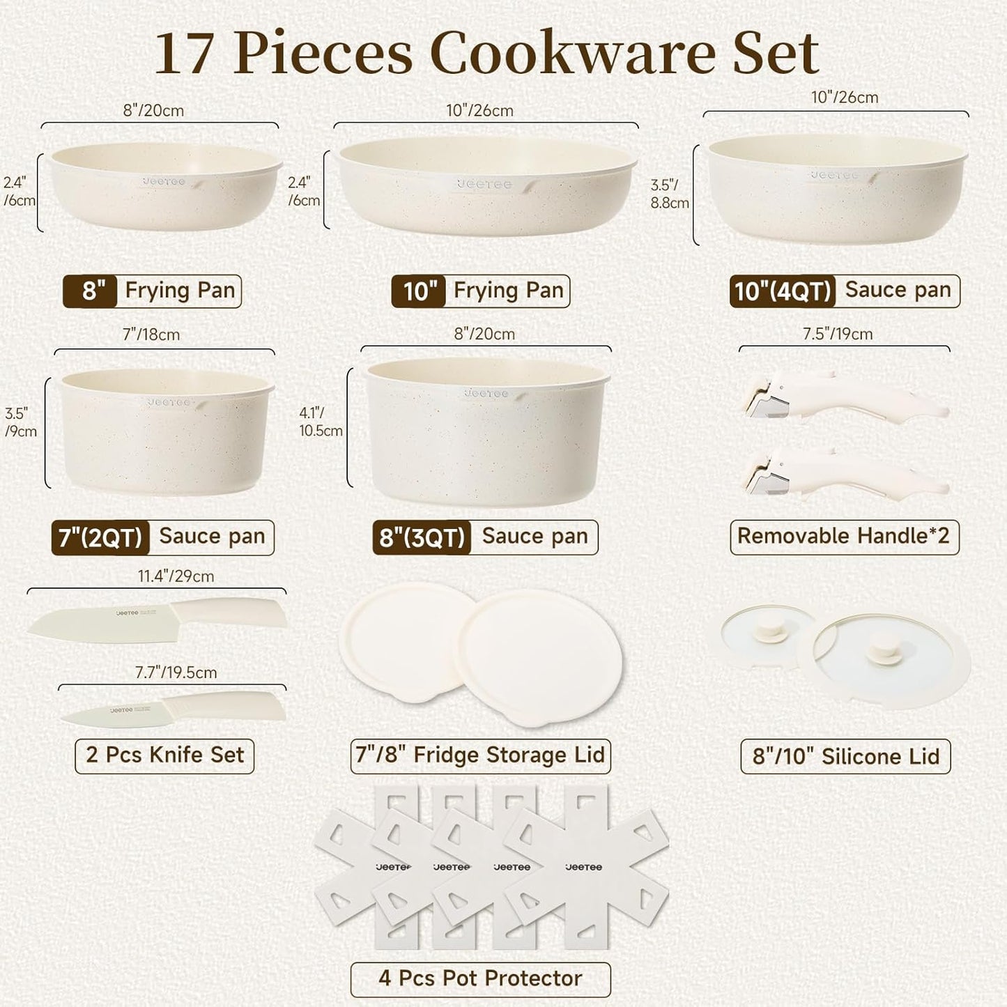 Topf- und Pfannenset, 17 PCS