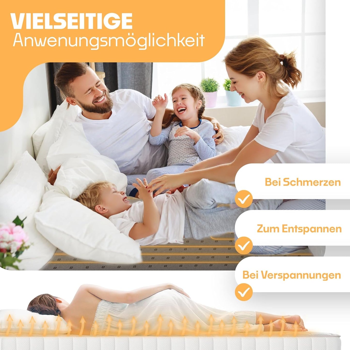 Doppel-Wärmeunterbett mit Abschaltautomatik, 2 Temperaturzonen & Fernbedienung, 160 x 140 cm Anthrazit - Ohne Muster