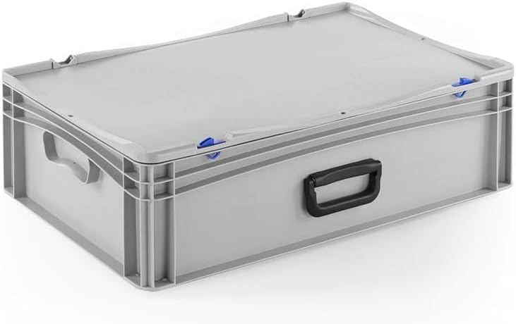 Robuster Eurobehälter mit Scharnierdeckel, 600x400x183 mm