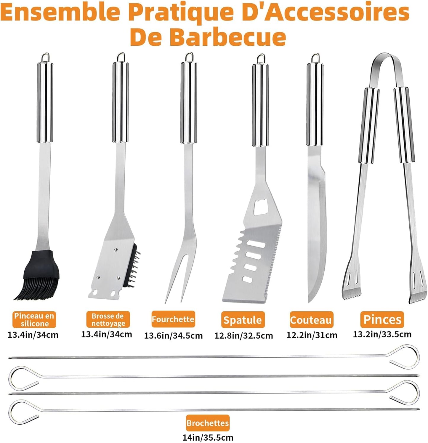 11-teiliges Grillbesteck-Set mit Tragetasche, 11 PCS