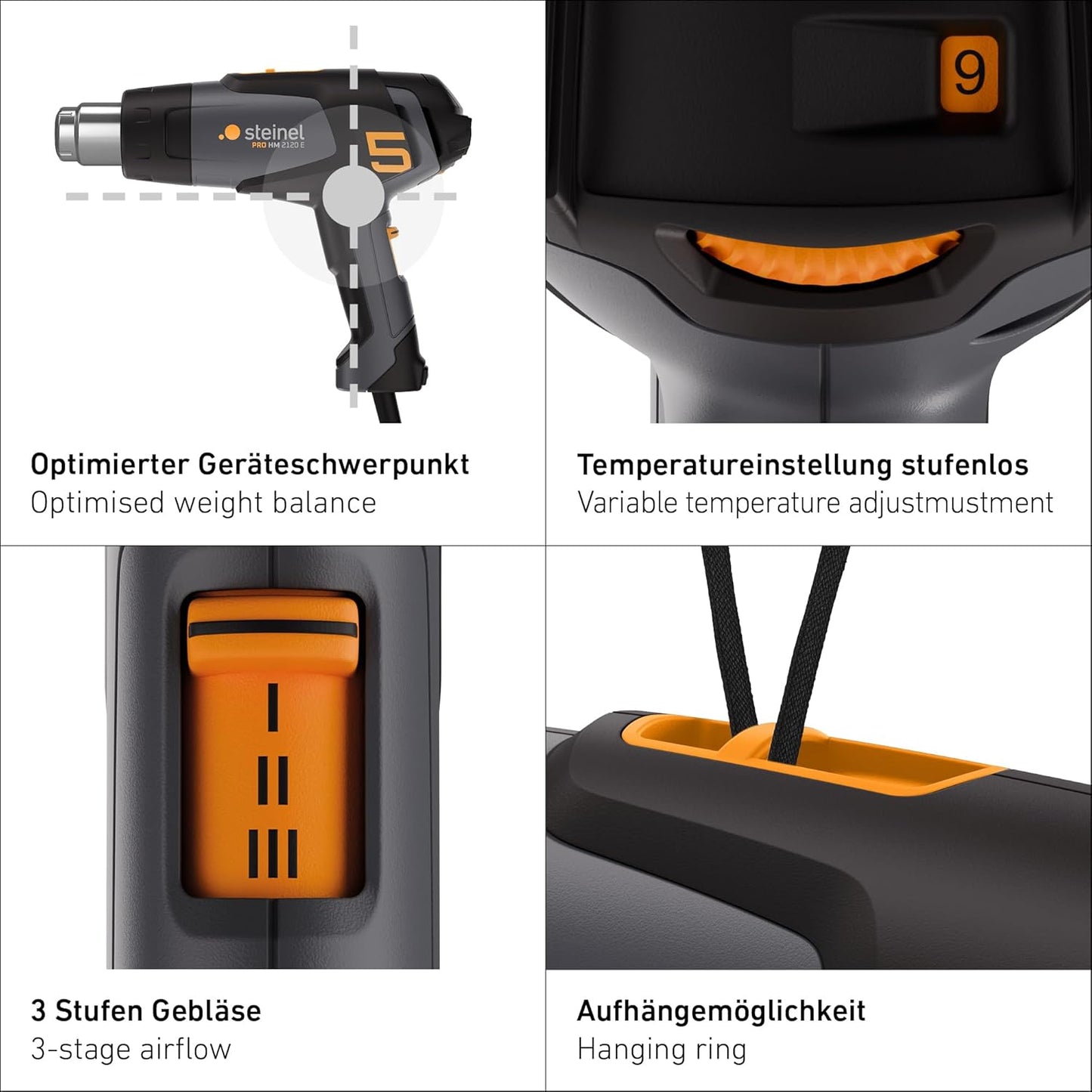 Heissluftpistole HM 2120 E, Heissluftgebläse