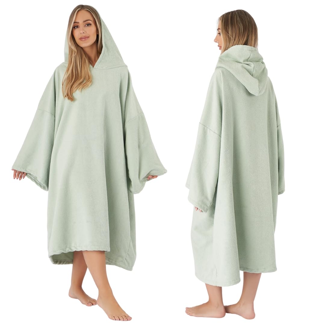 Surf Badeponcho, Einheitsgrösse Salbeigrün