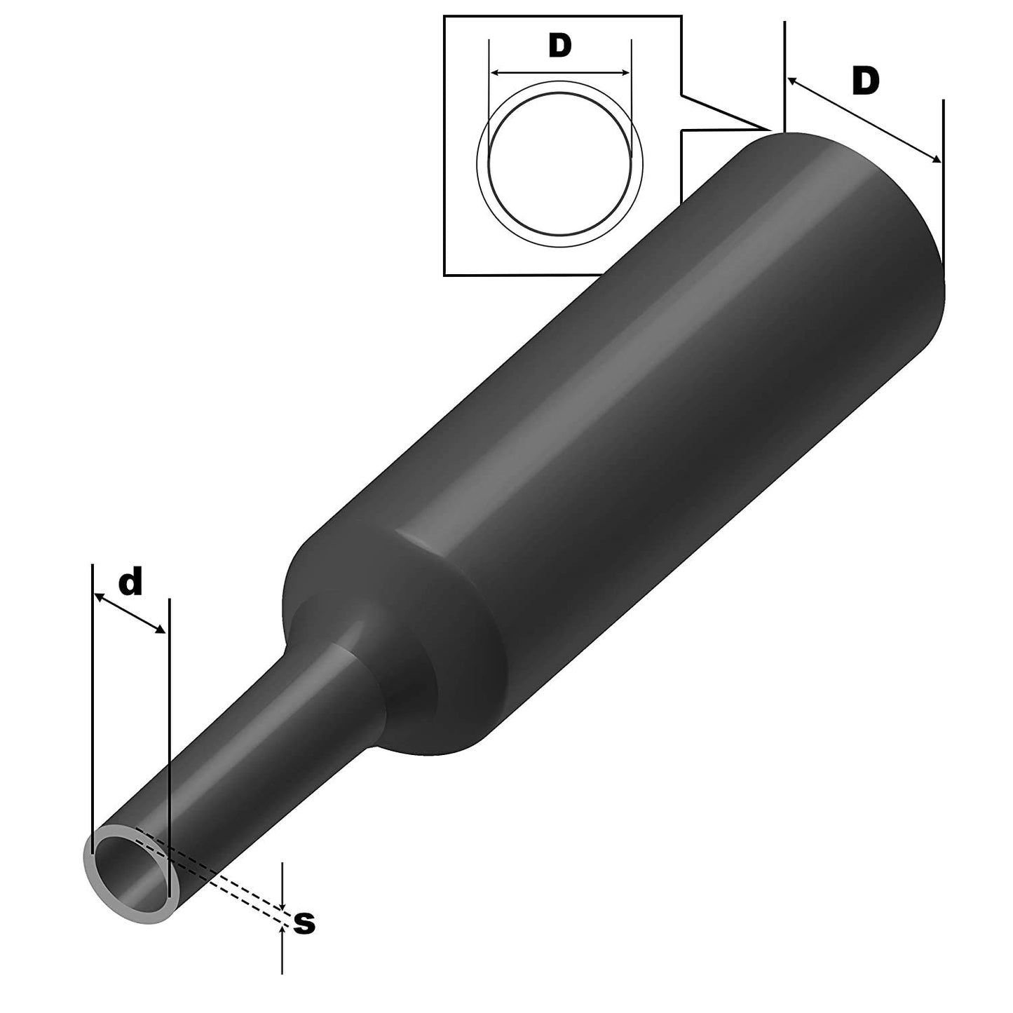 Schrumpfschlauch transparent, Länge 2m Ø76mm