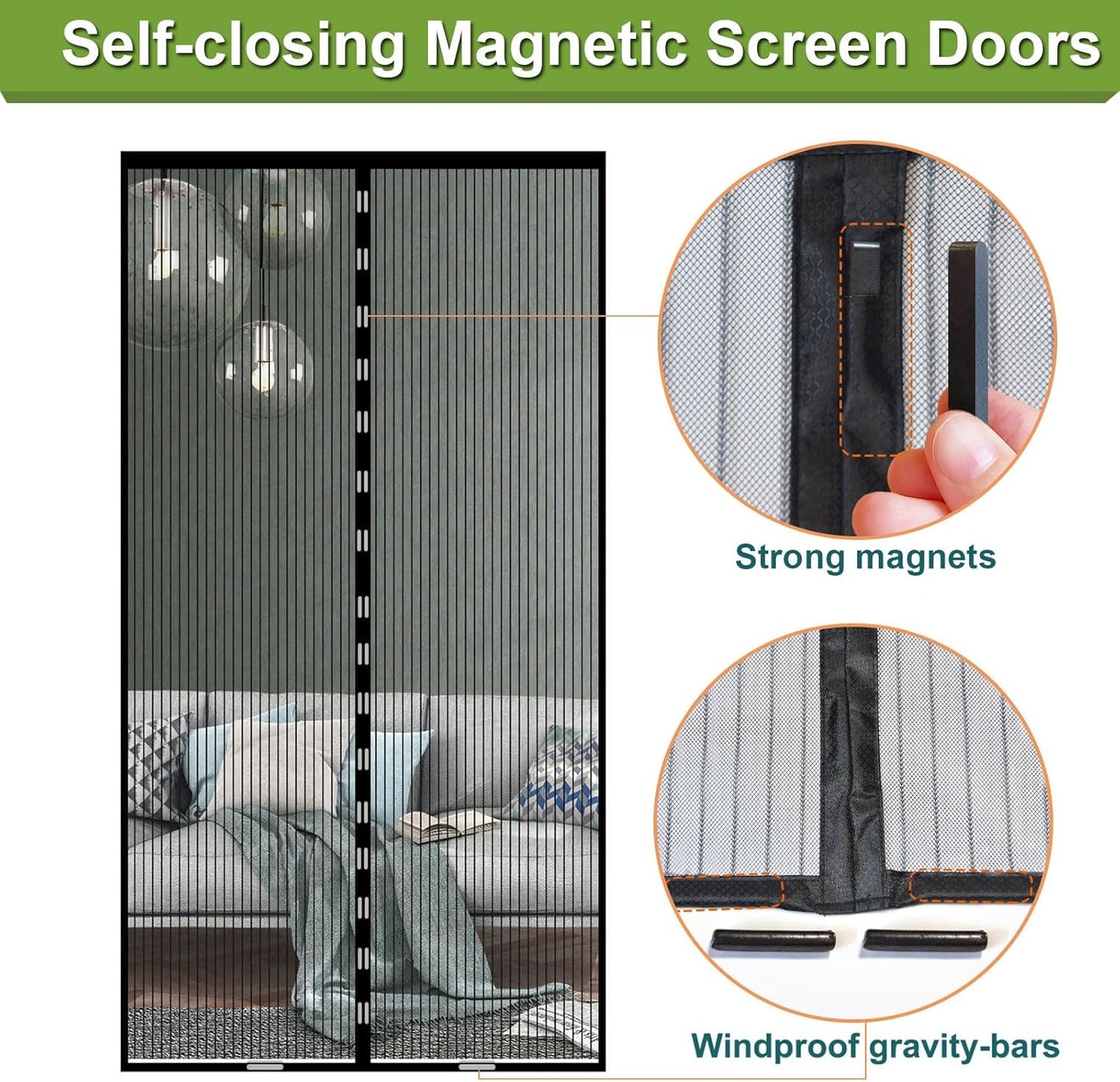 Magnetische Fliegengittertür