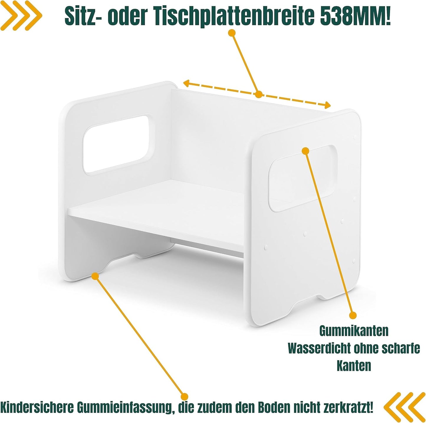 Multifunktionale Kindersitzbank, Weiss