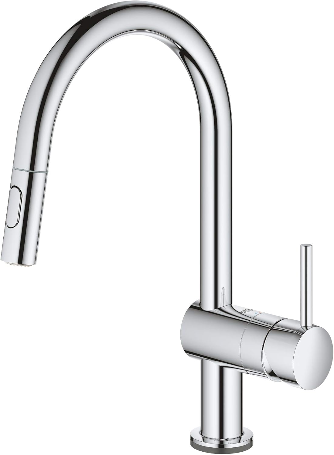 Minta Touch Elektronische Spültischarmatur mit Dual-Spülbrause, C-Auslauf Touch: Wasser-Aktivierung durch Berührung herausziehbare Dual Spülbrause Chrom