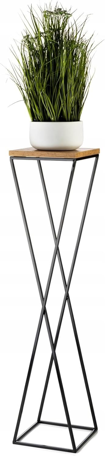 Pflanzenständer, 100 cm Eiche - Schwarz