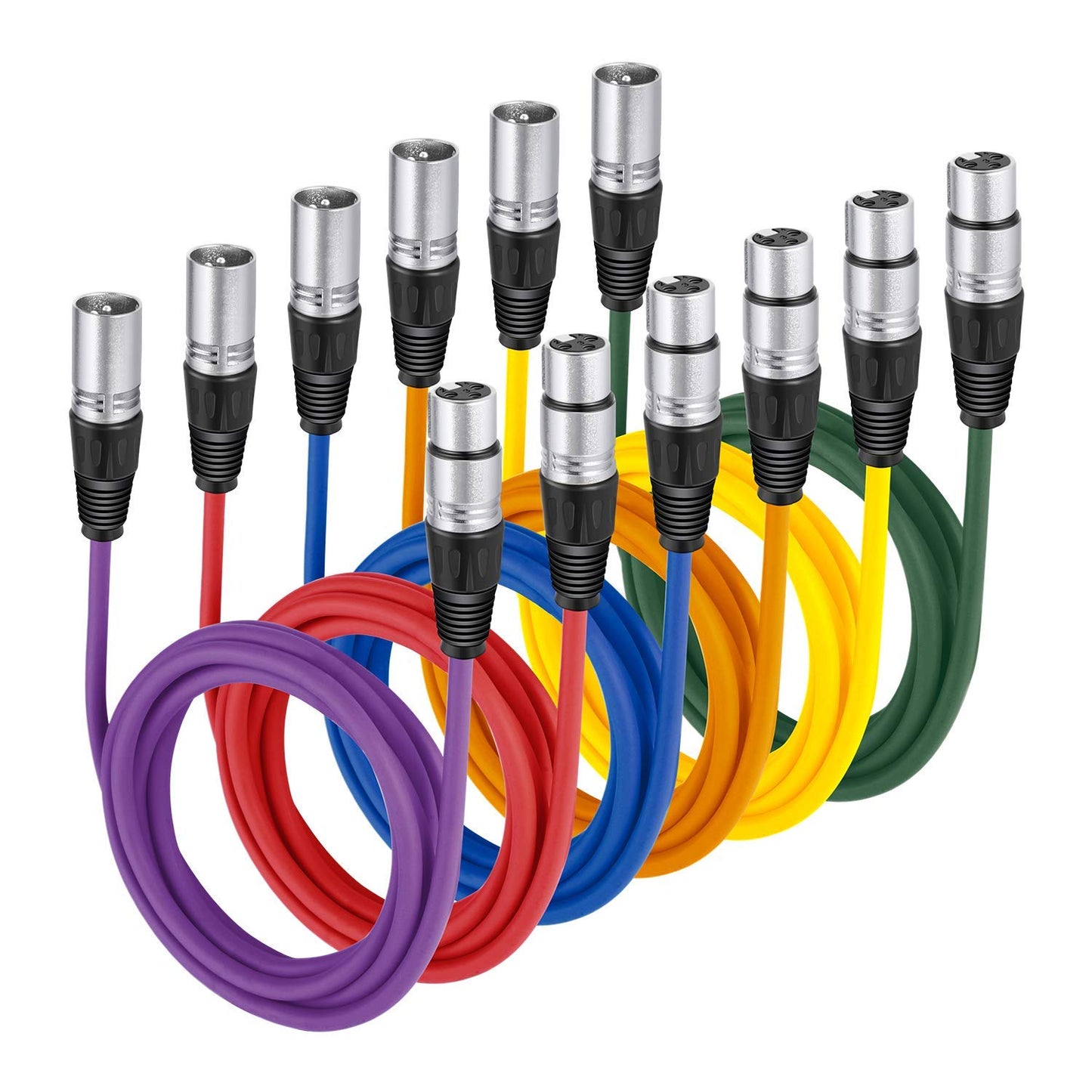 6er Set XLR Audiokabel, 1-Meter
