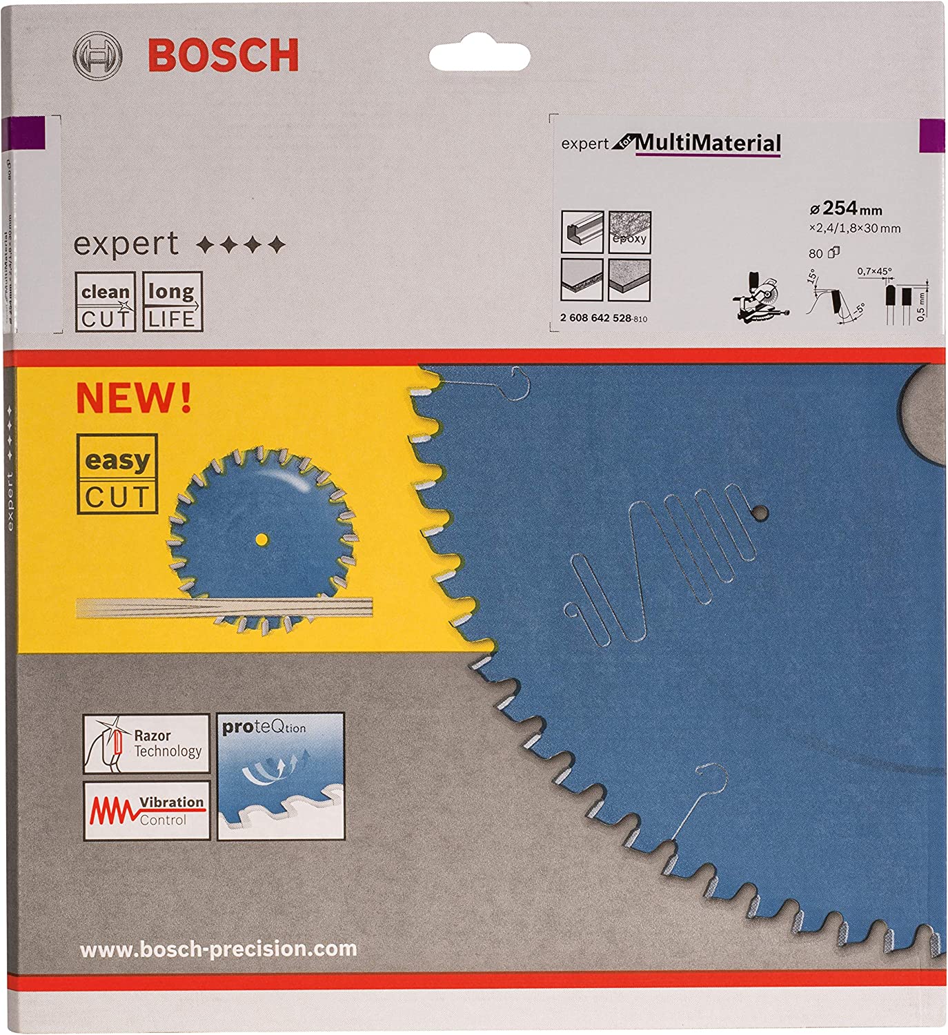 Kreissägeblatt Expert for Multi Material, 254mm, 80 Zähne Kapp- / Gehrungssäge Ø 254 mm