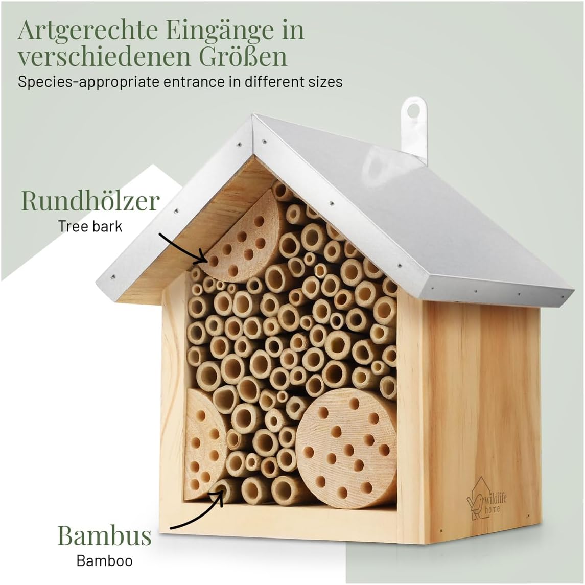 Bienenhotel, Bienenhotel mit Metalldach