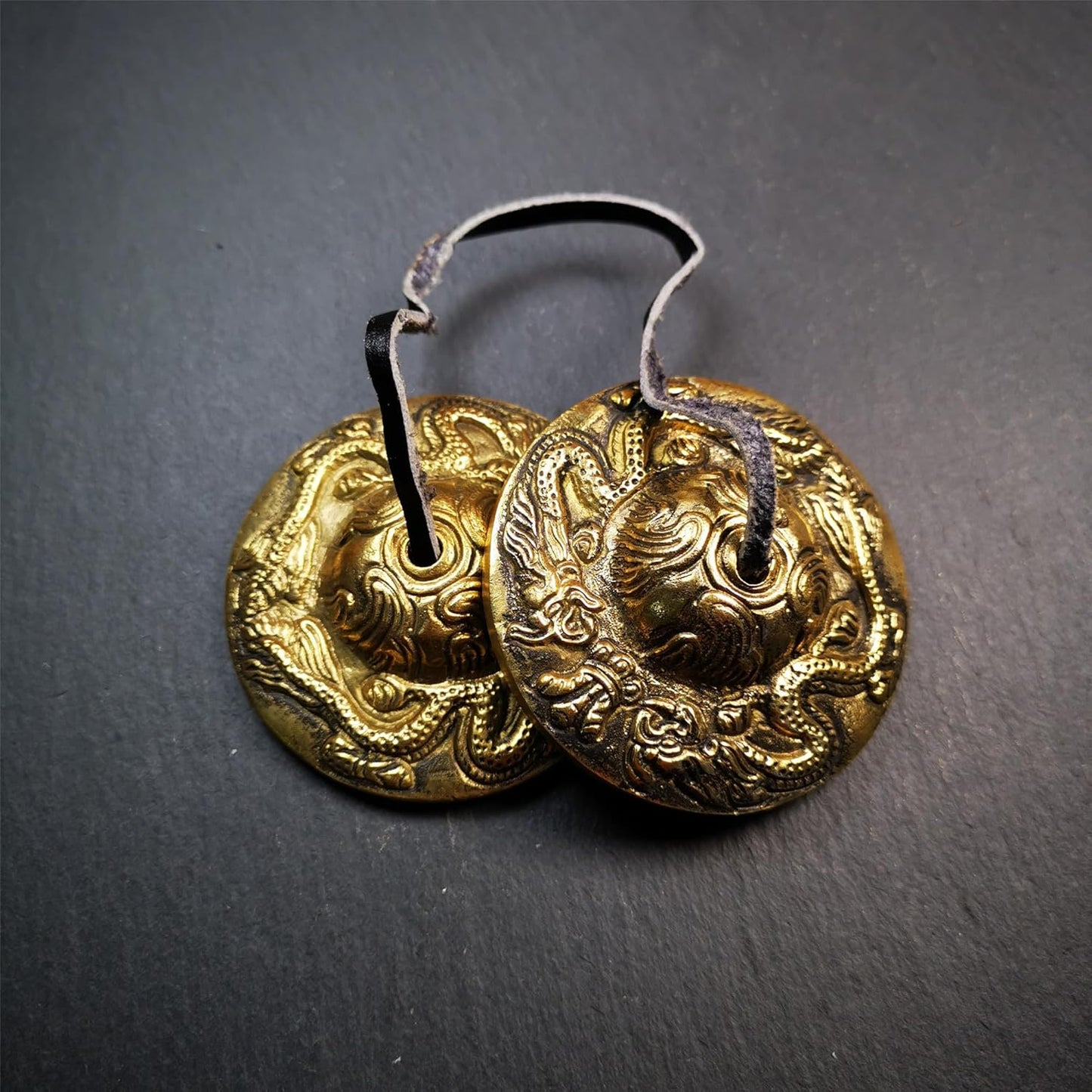 Tibetanische Fingerzimbeln für Meditation, Dragon(brass)