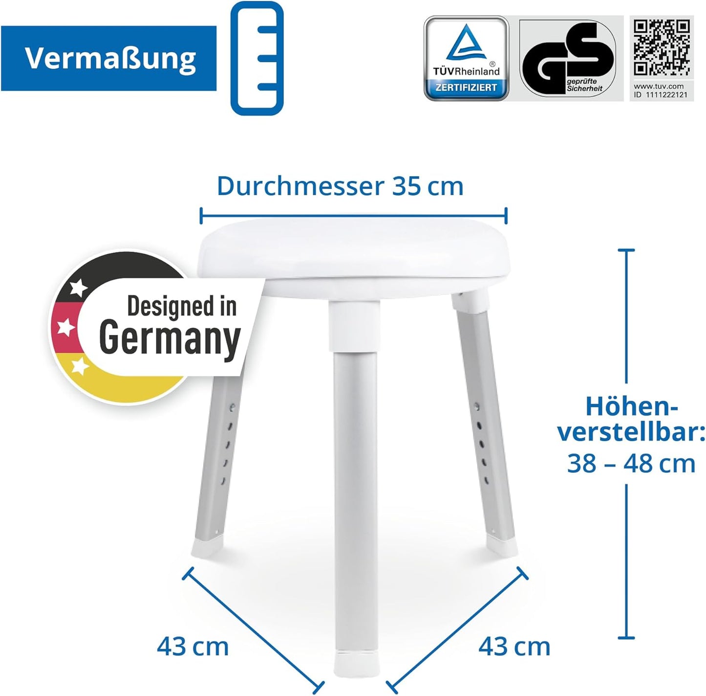 Drehbarer Dusch- und Badhocker Gratia