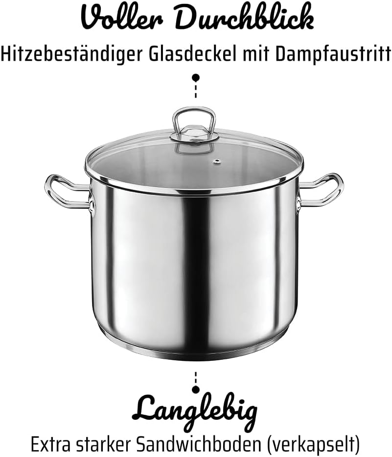 Jumbotopf mit Glasdeckel, backofengeeignet