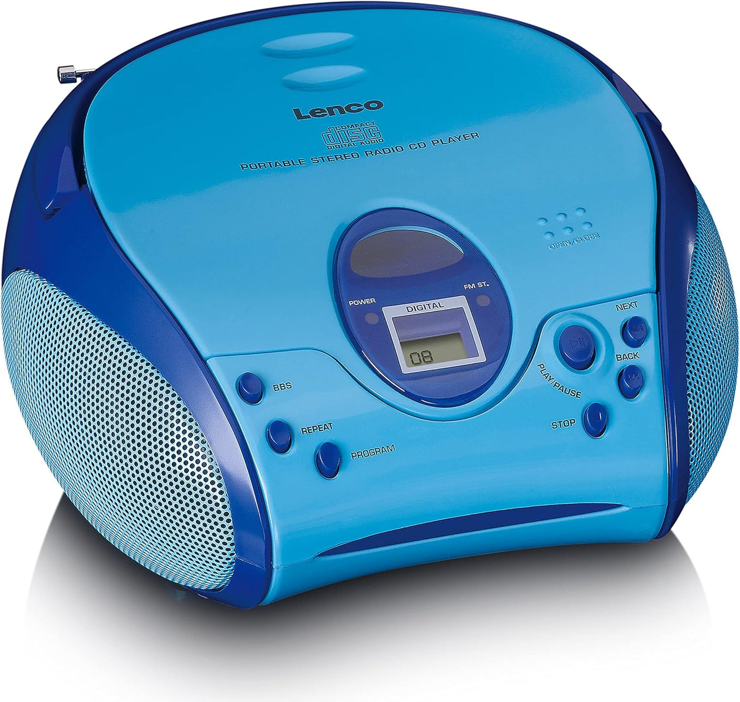 SCD-24 CD-Player mit Aufklebern, Mit Aufklebern Blau