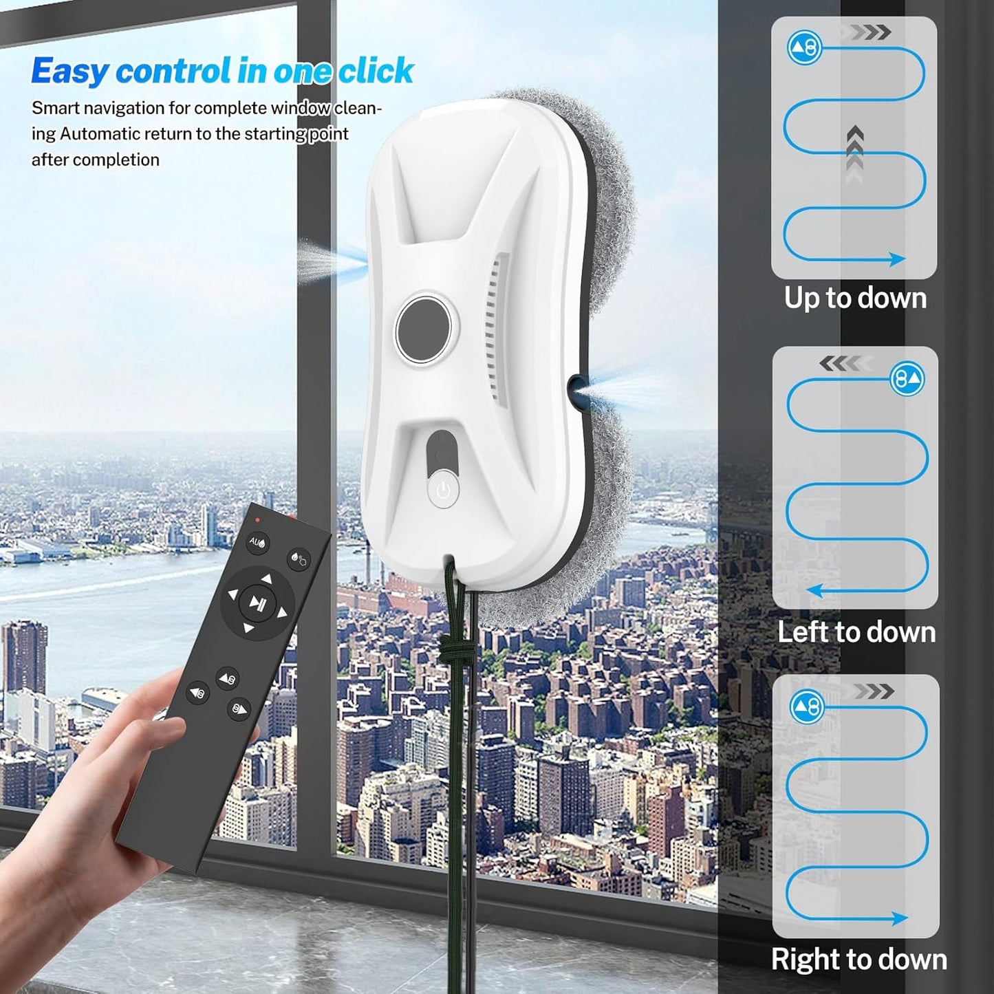 Fensterputzroboter mit Sprühfunktion und Fernbedienung