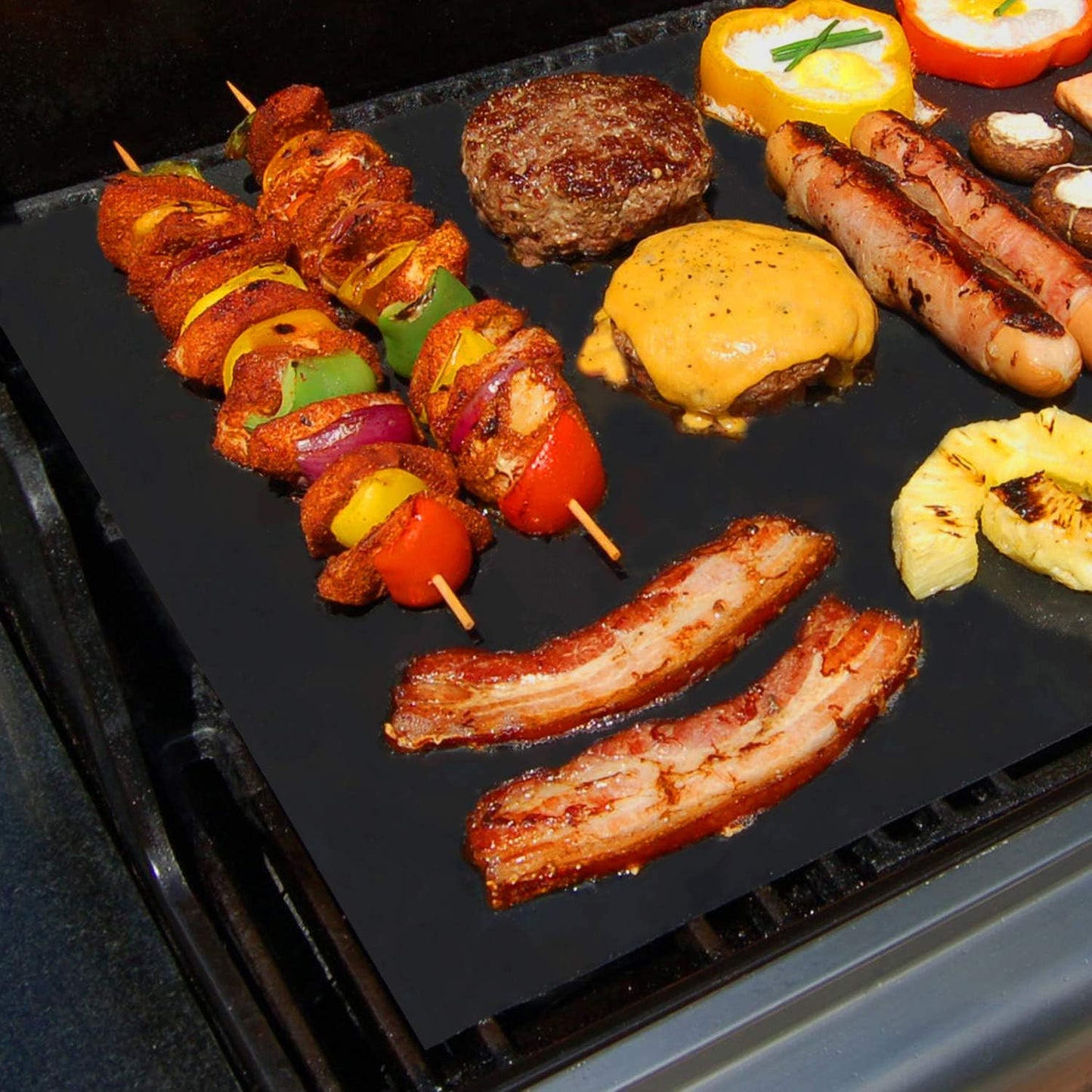 6-teiliges BBQ Grillmatten-Set für Gas- und Holzkohlegrill, 6er Set