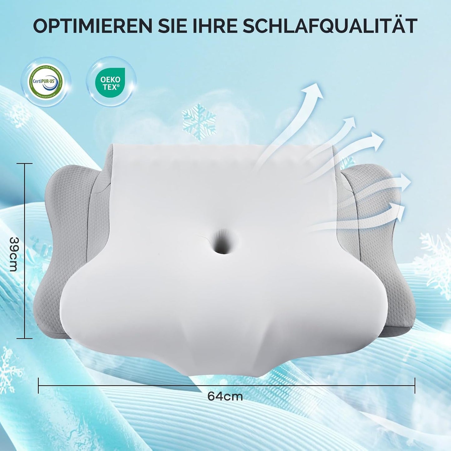 Nackenstützkissen für Seitenschläfer, Rücken und Bauchschläfer
