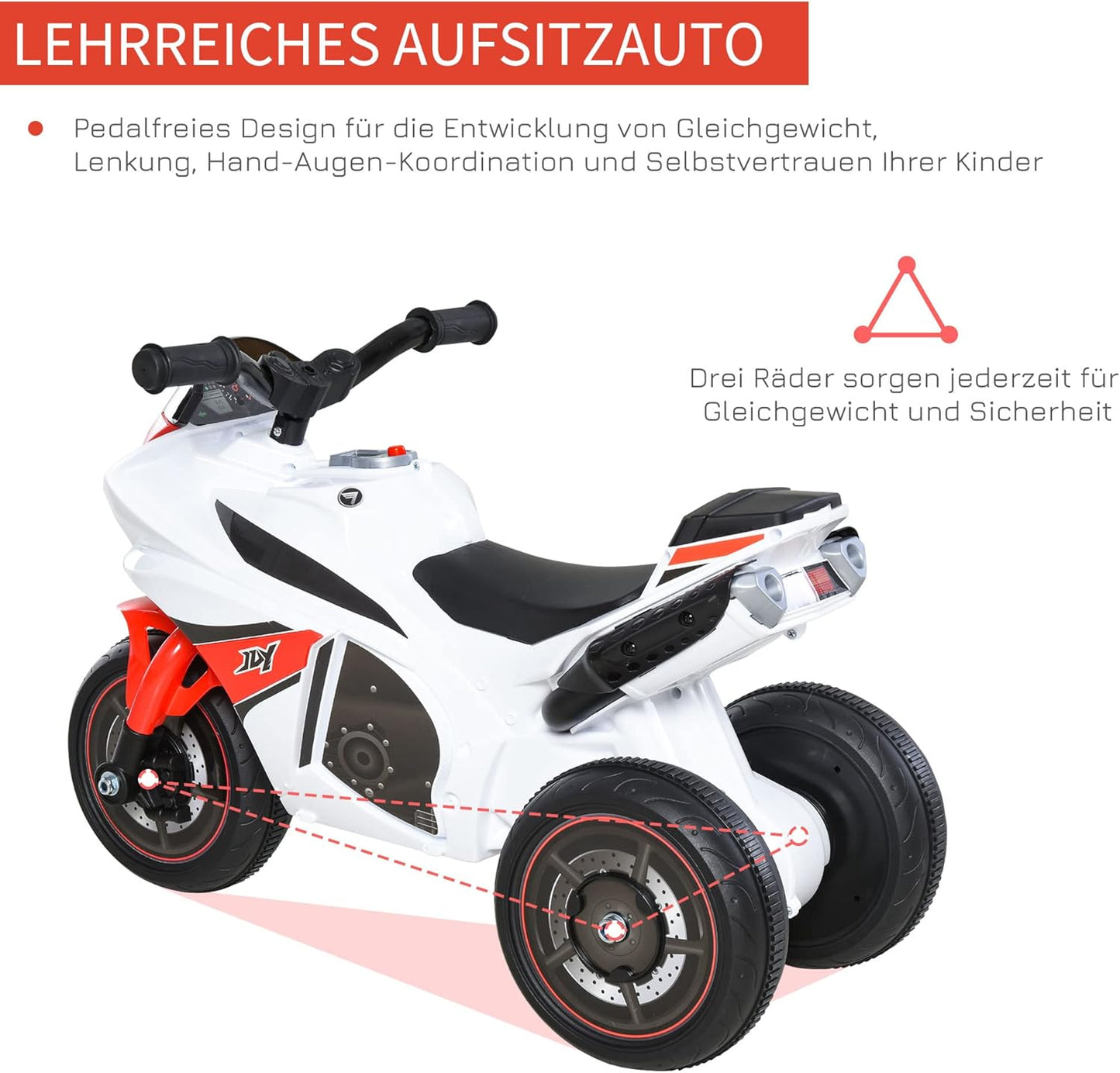 Motorrad-Rutschauto mit Musik und Scheinwerfer