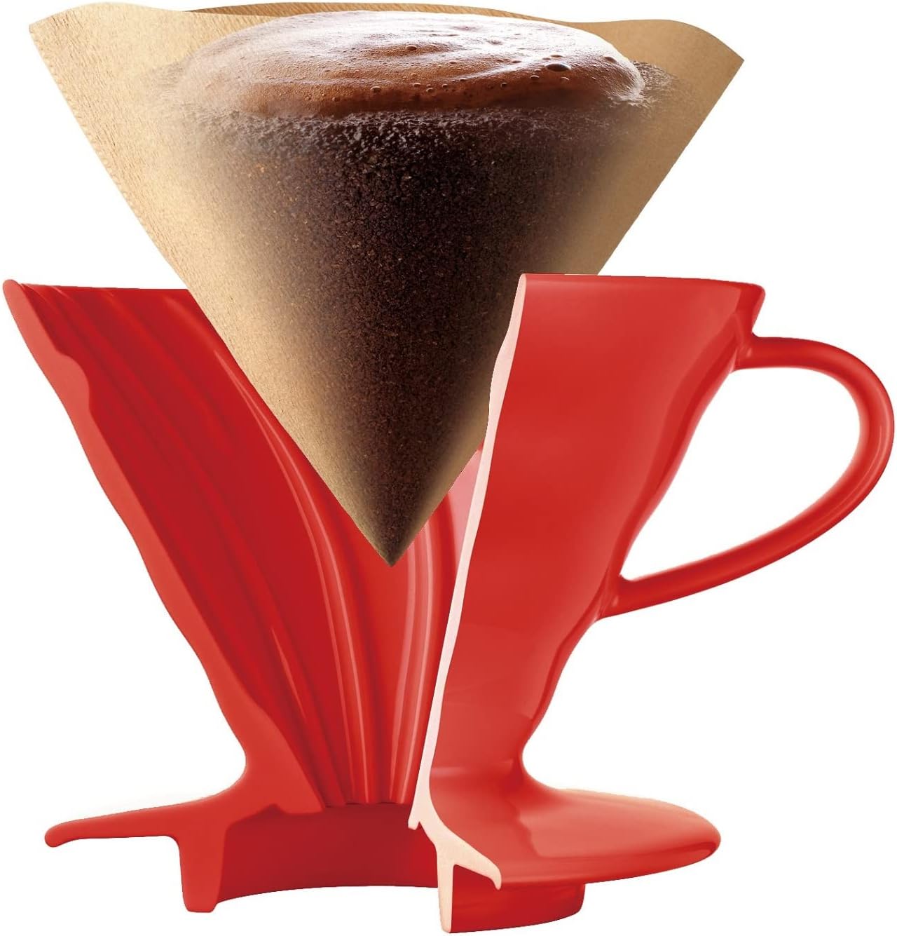 V60-01 Kaffeetropfer Keramik für 1-2 Tassen, Rot/Ausflug, Einfarbig (Getaway Solids) 01 Keramik